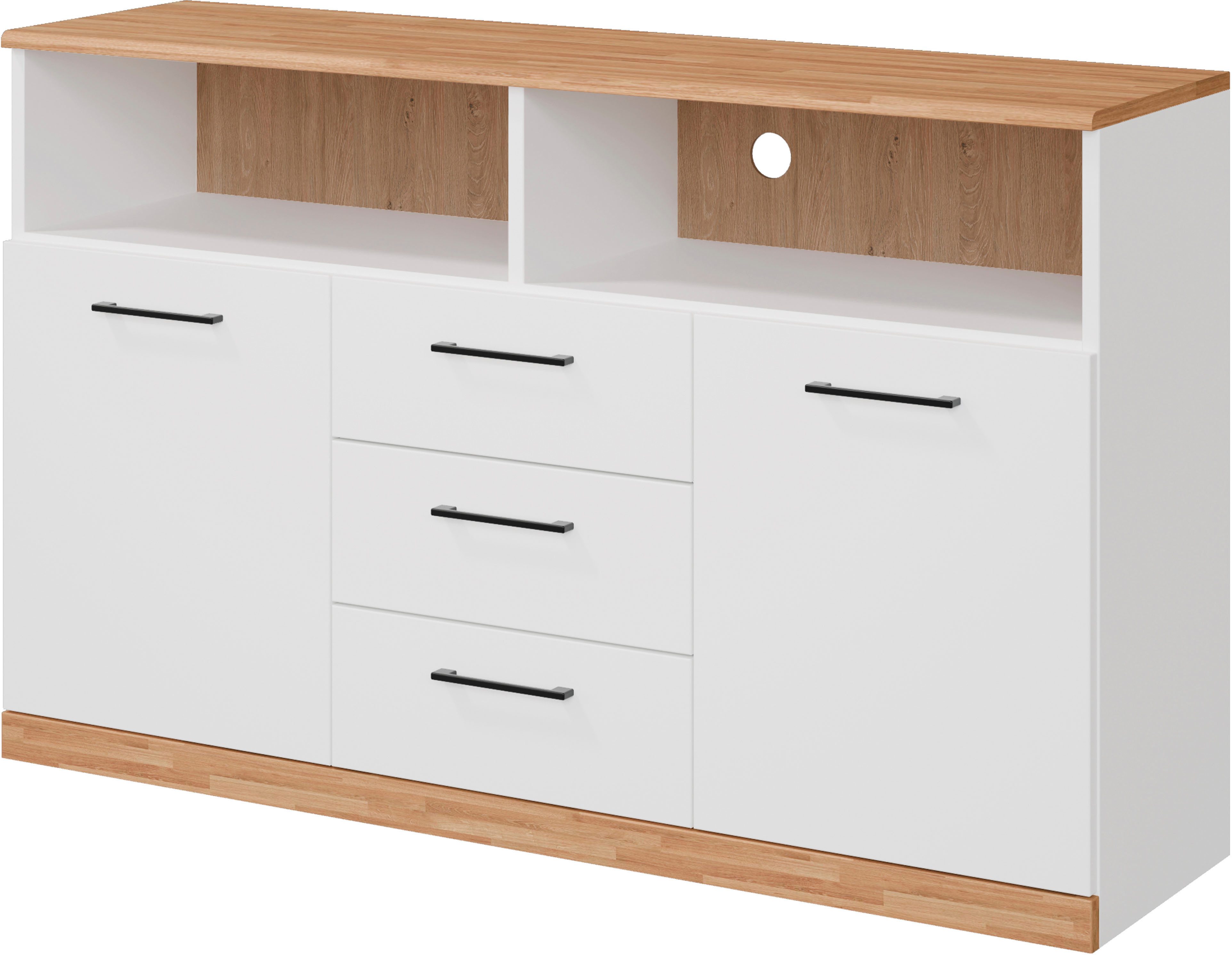 Home affaire Sideboard Ribe,130cm breit,80cm hoch,Oberplatte günstig online kaufen