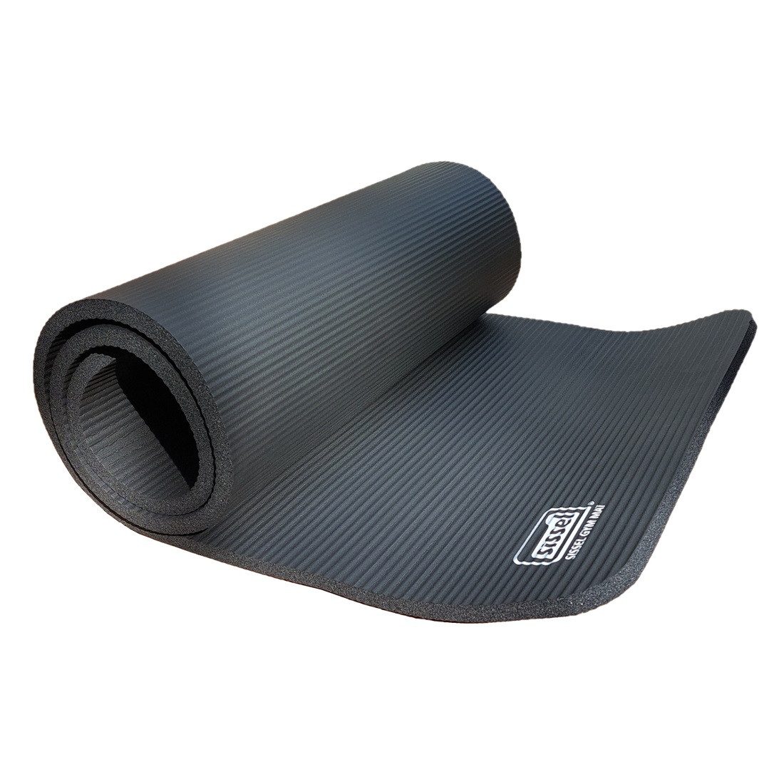 SISSEL Trainingsmatte Gymnastikmatte (Farbe: Schwarz), Maße: 180 x 60 x 1,5 cm