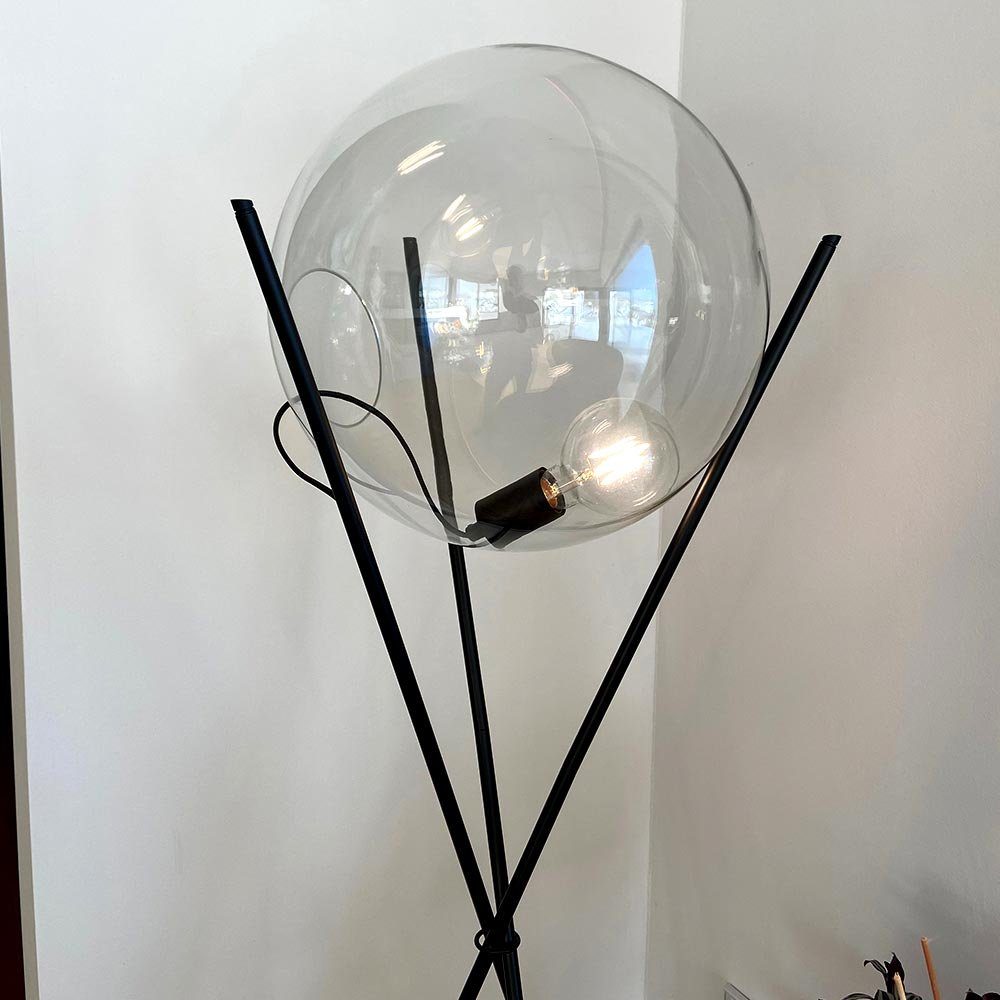 Stehlampe 40cm Sphere s.luce Schwarz/Amber Glas-Stehlampe