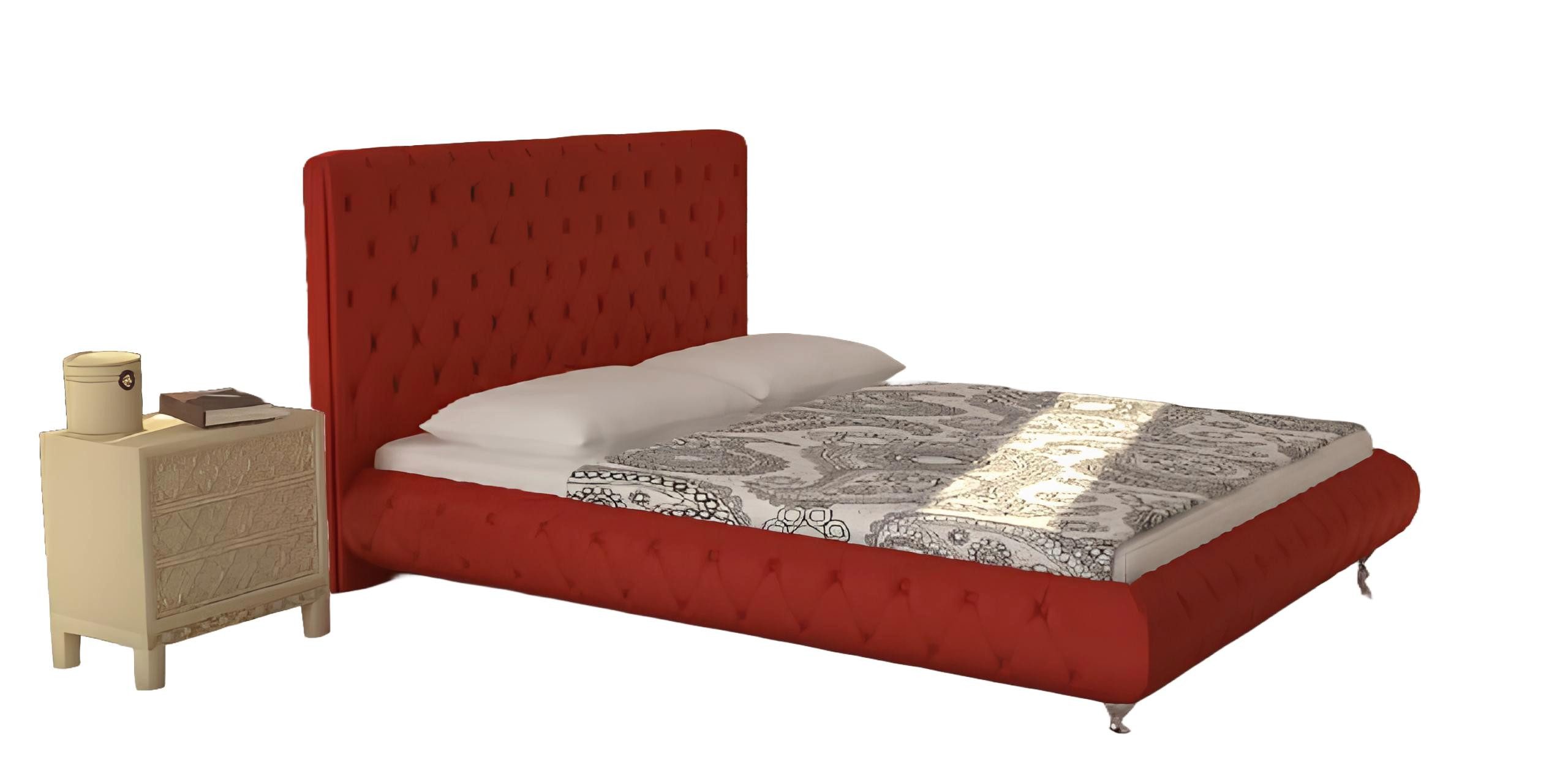 Xlmoebel Bett Doppelbett im Barock-Design aus Leder und Textil (Bett Crystal (NB), Hergestellt in Europa