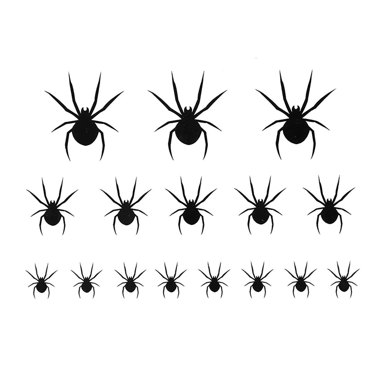 Smiffys Theaterschminke Spinnen Klebetattoo Aufkleber für Halloween Kostüm, Viele kleine Spinnen zum Aufkleben auf die Haut