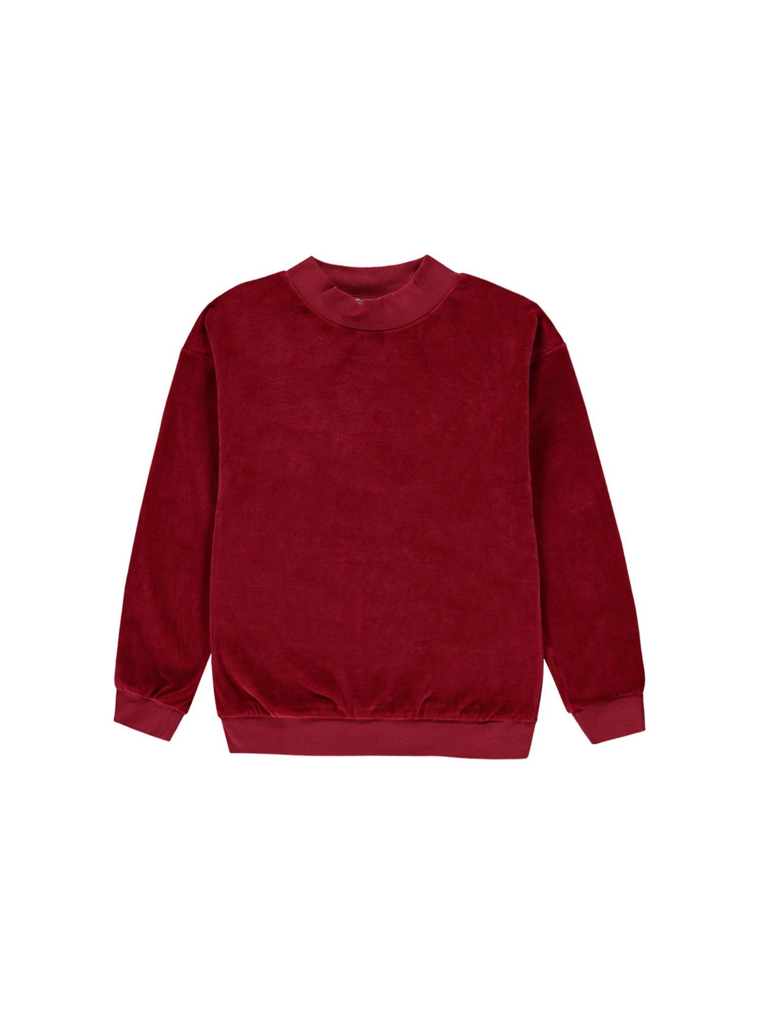 Esprit Sweatshirt Sweatshirt aus Samt (1-tlg) DARK RED