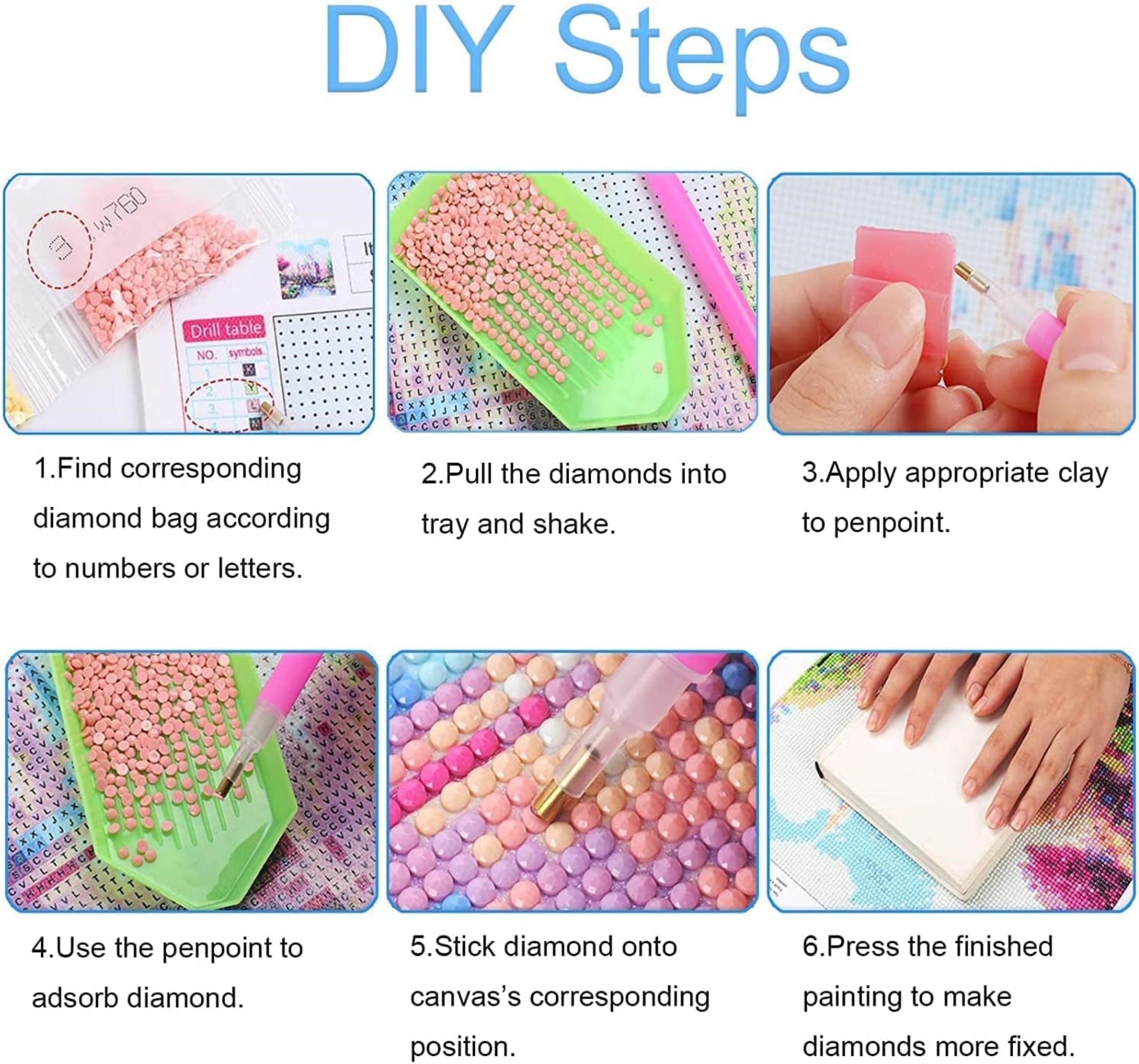 LA CUTE Malen nach Zahlen DIY 5D Diamond Painting Set mit runden Steinen 30 günstig online kaufen