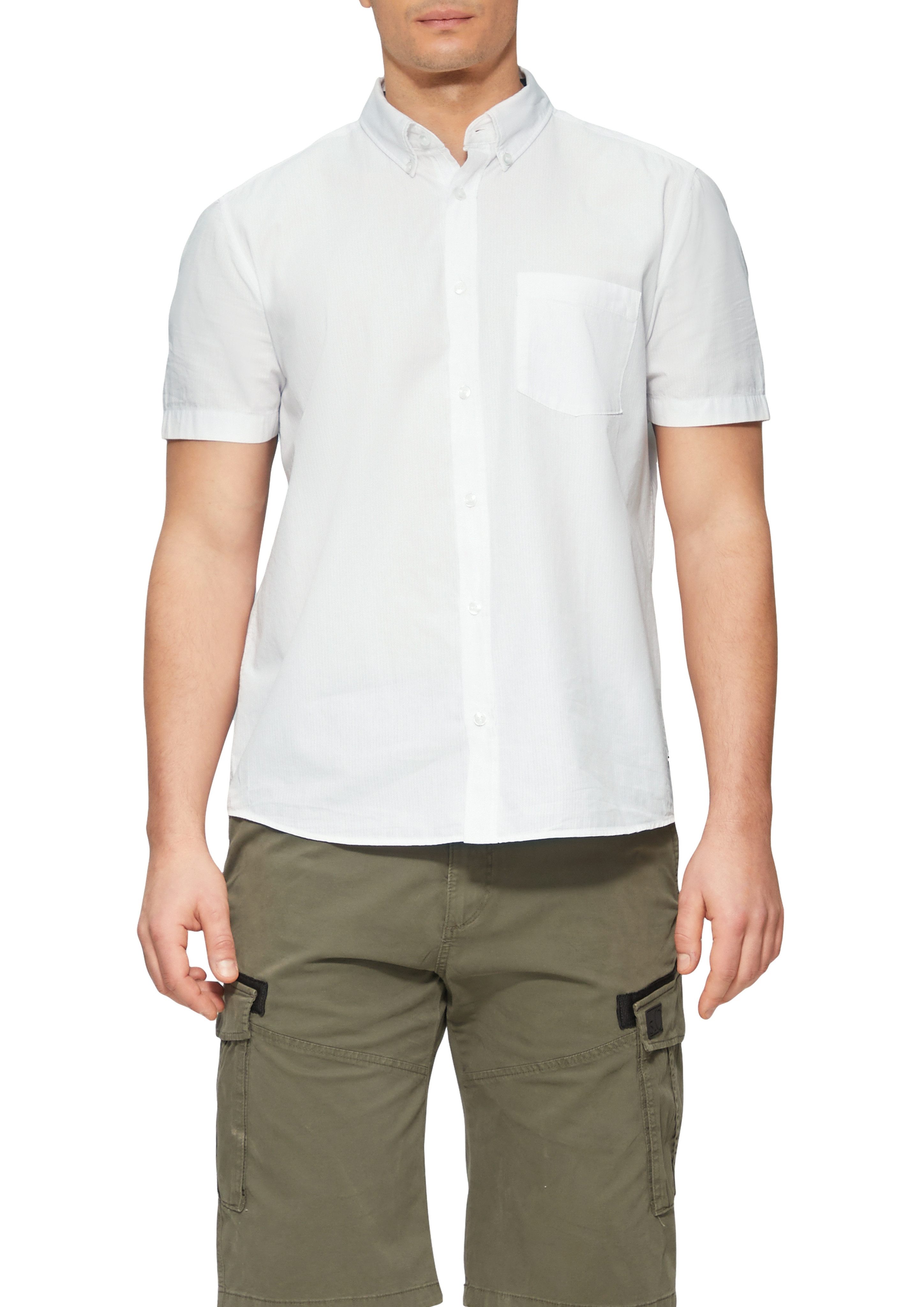 s.Oliver Kurzarmhemd mit Waschung und gewebtem Tape günstig online kaufen