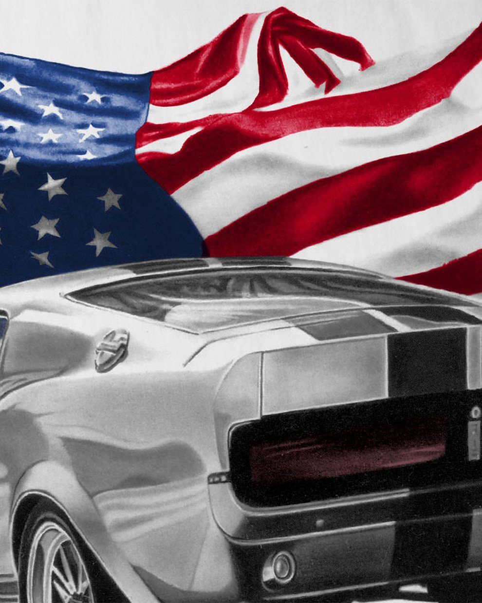 style3 T-Shirt Stars Stripes Muscle Car günstig online kaufen