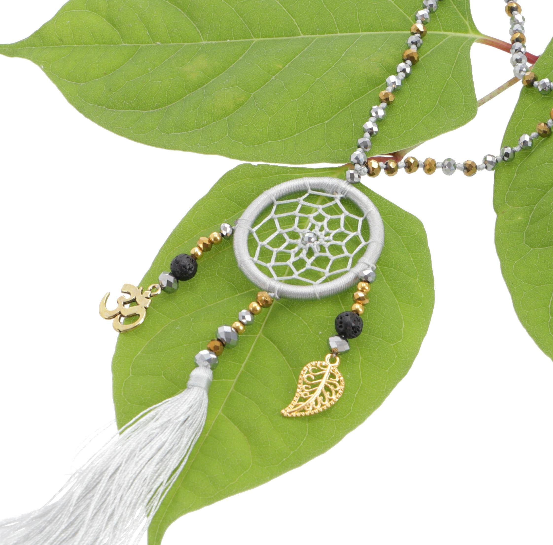 GURU-SHOP Perlenkette Ethno Kette, Modeschmuck Kette Traumfänger - mehr