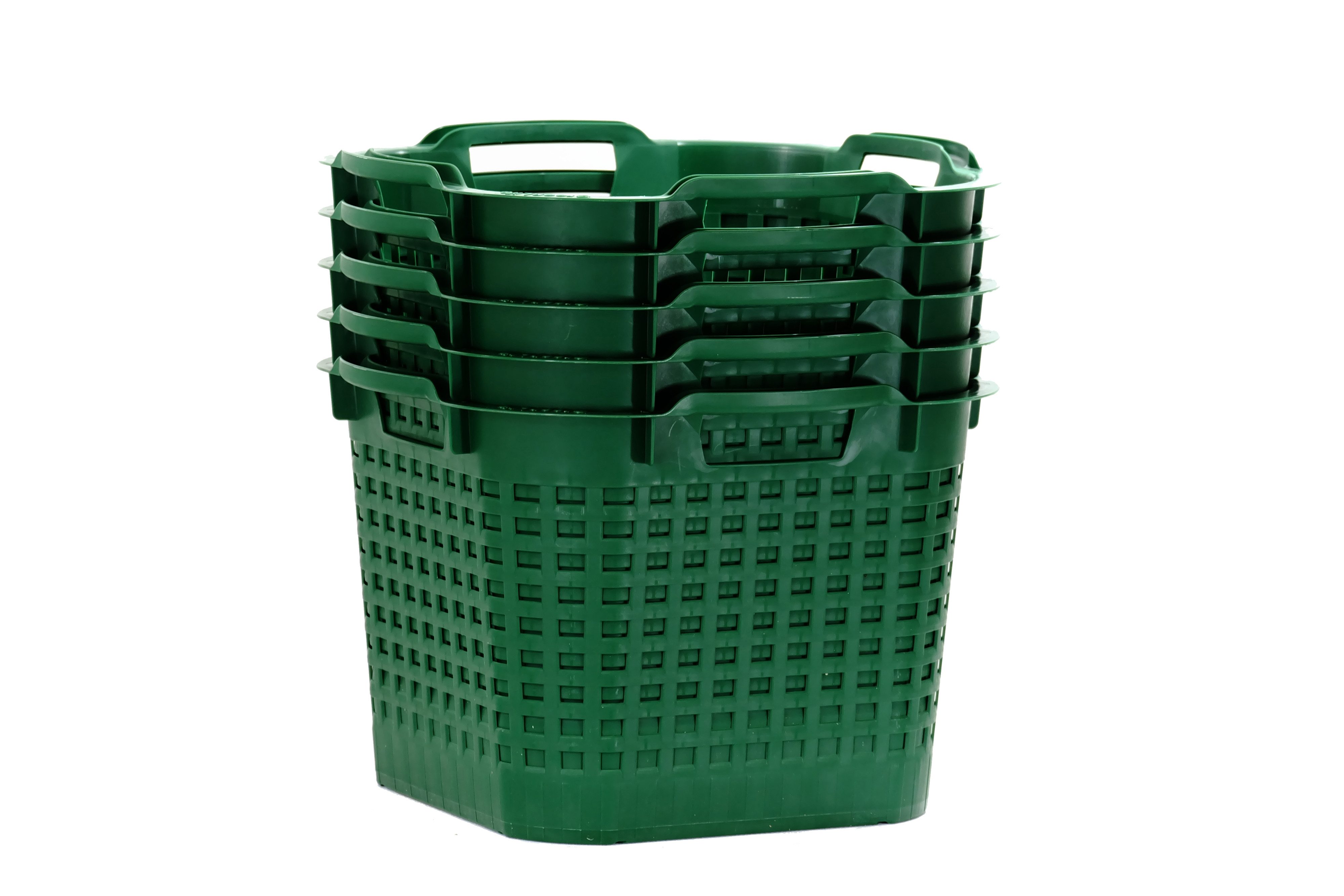 GreenLife Aufbewahrungskorb Uni-Korb 25 kg, 10 Stück, drehstapelbar, grün