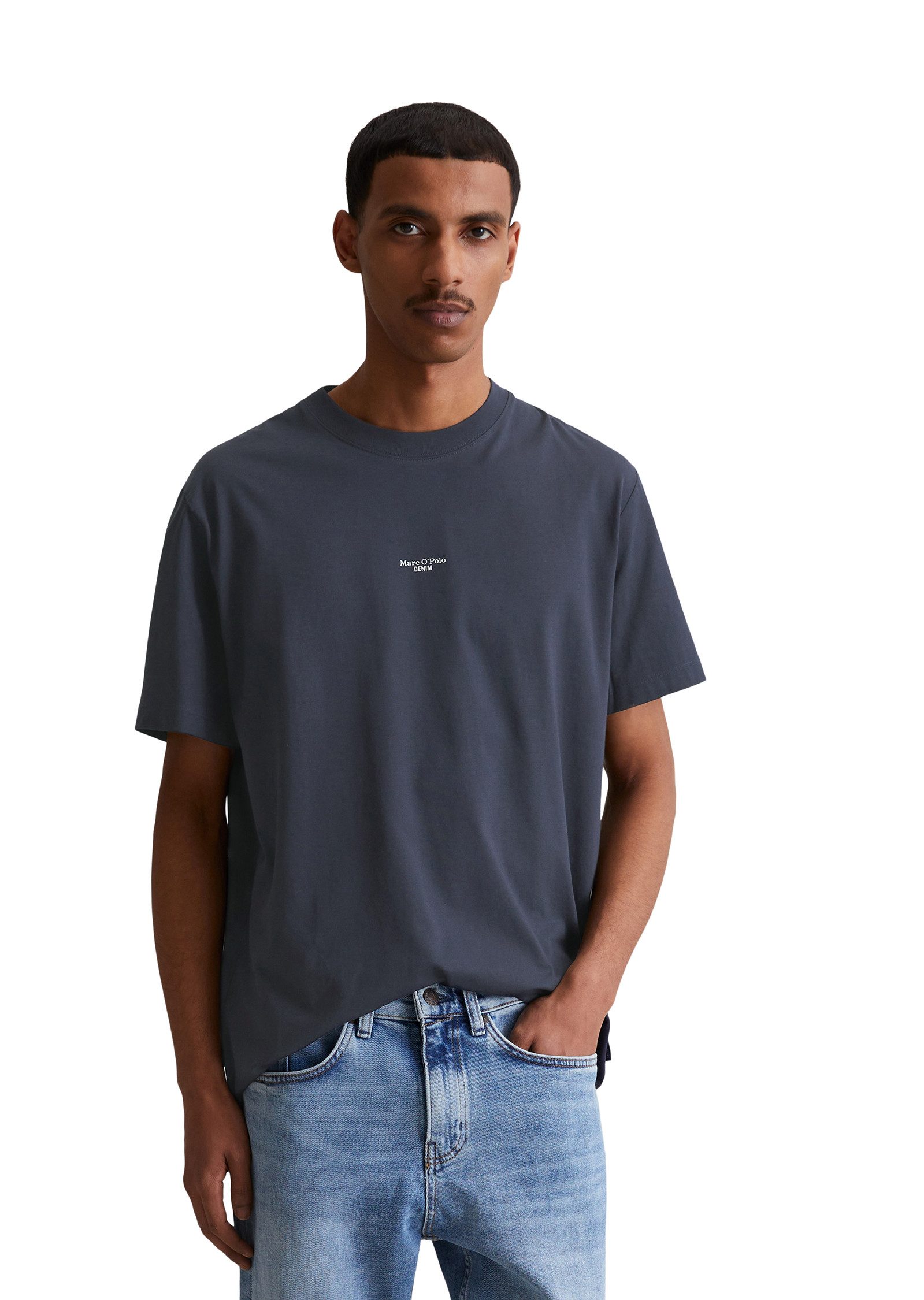 Marc O'Polo DENIM T-Shirt mit Labeling vorne mittig günstig online kaufen