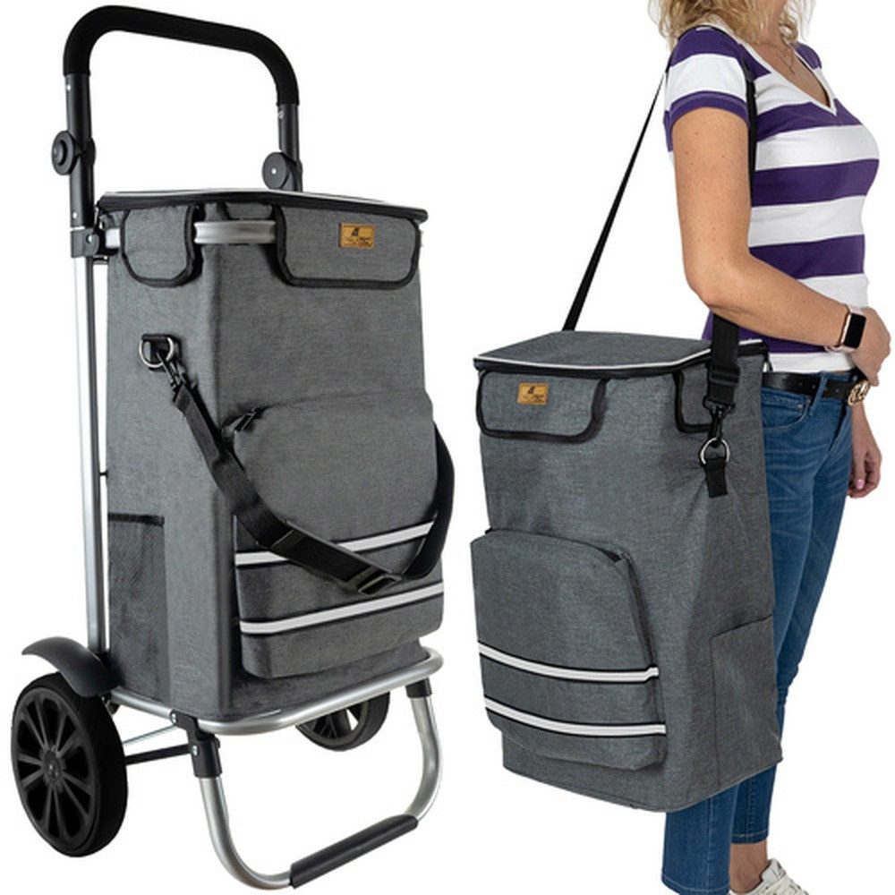 MALATEC Transportwagen Einkauftasche Rollentasche 40 L, (Spar-Set, Rollen & Tragegriff), schützt zuverlässig und macht den Koffer leichter erkennbar