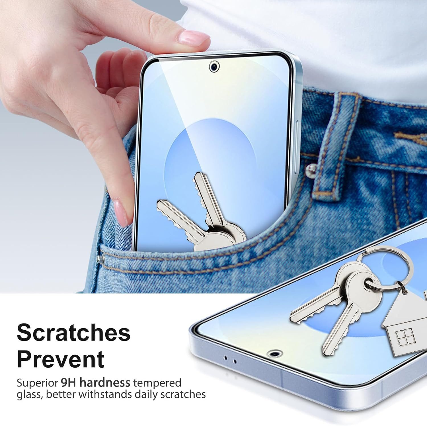 CLM-Tech Displayschutzglas für Samsung Galaxy A36 5G Panzerfolie kristallklar für Samsung Galaxy A36 5G, Panzerglas Folie - Anti-Fingerabdruck und kratzfest -,  – Bild 2 von 5