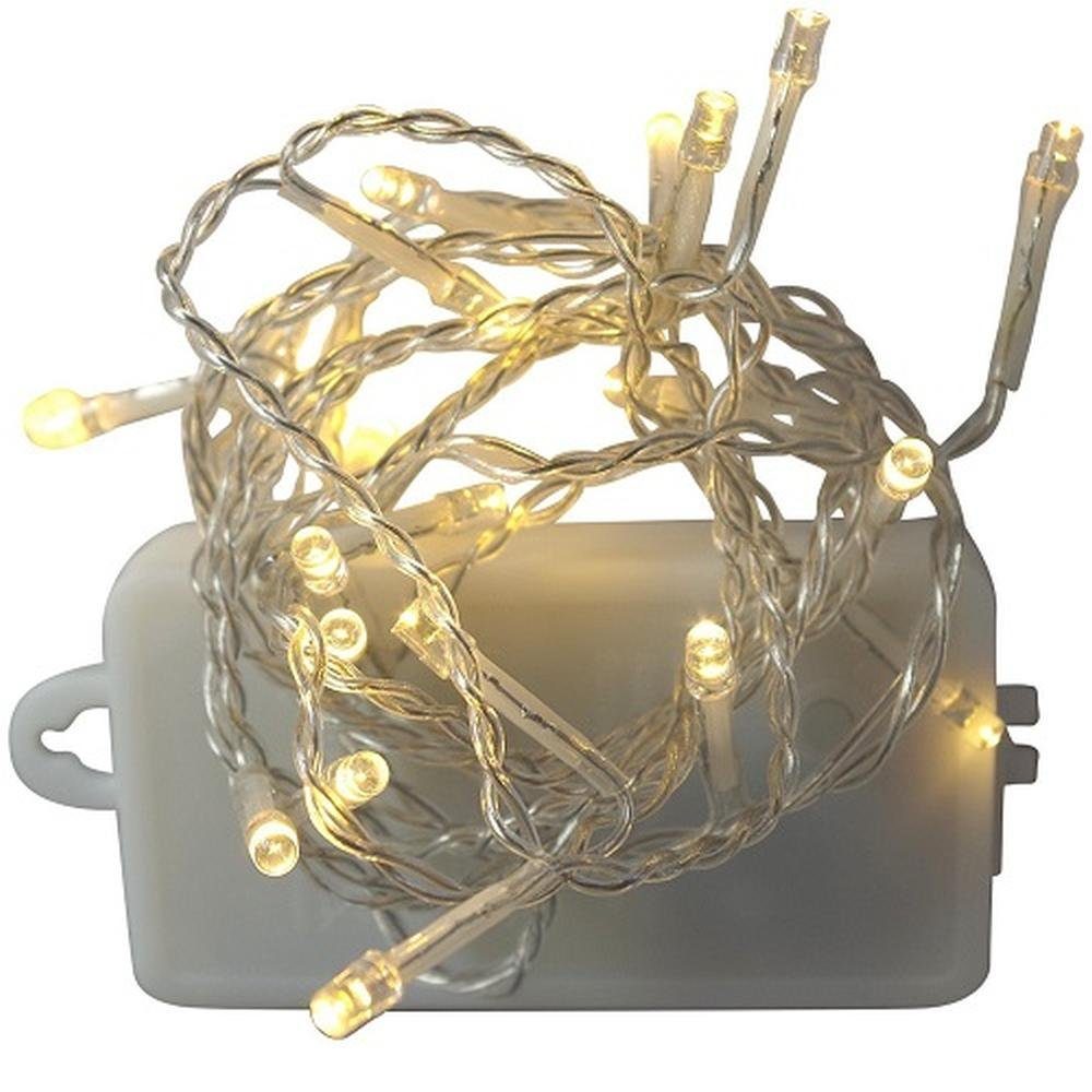 Nipach LED-Lichterkette BA11460 LED Lichterkette warmweiß Batterie 20er