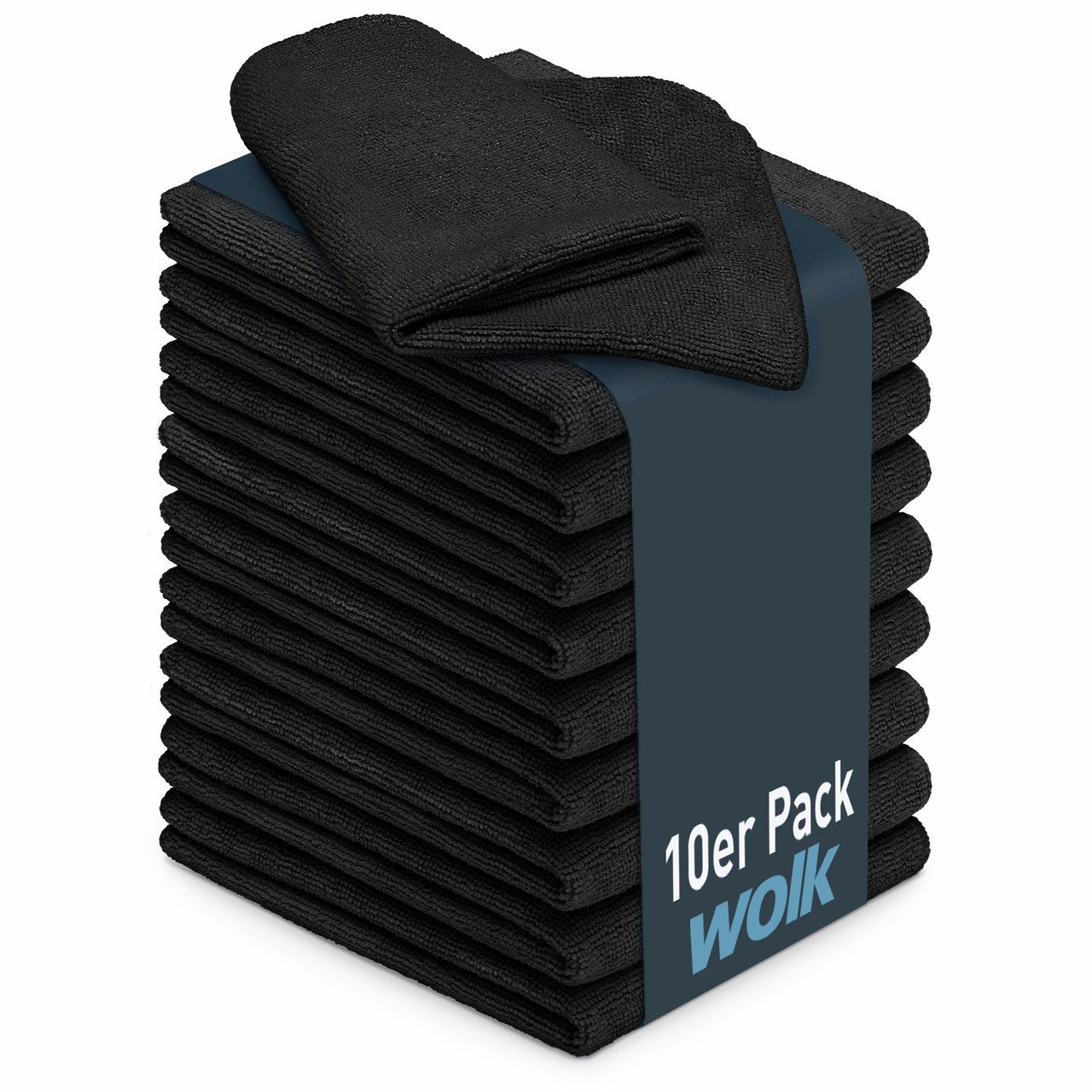 wolk Universaltuch (fusselfrei und frotteeartig) Mikrofasertuch (Polyester, 40x40 cm, 10er-Set, hygienisch auf 90° waschbar)