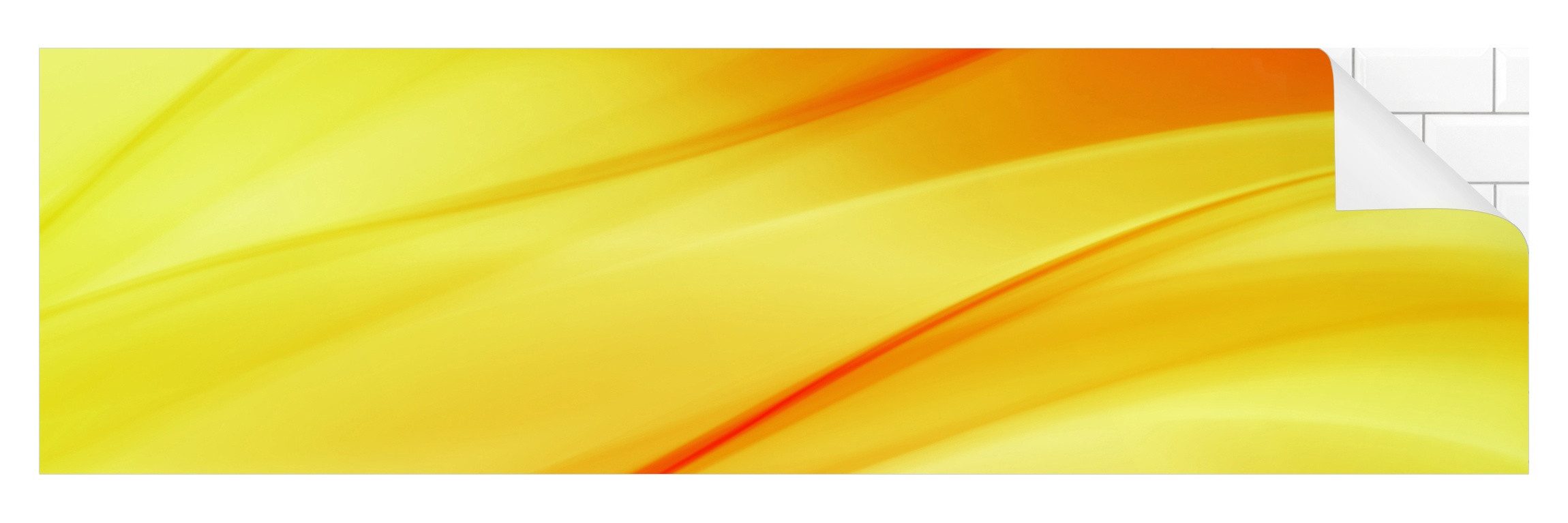 Bilderdepot24 Küchenrückwand selbstklebend gelb mit Motiv Abstrakt, (1-tlg., Nischenrückwand - für Fliesenspiegel ohne Bohren - glänzend), Nischenrückwand fugenlos Wandpaneel Küche Herd