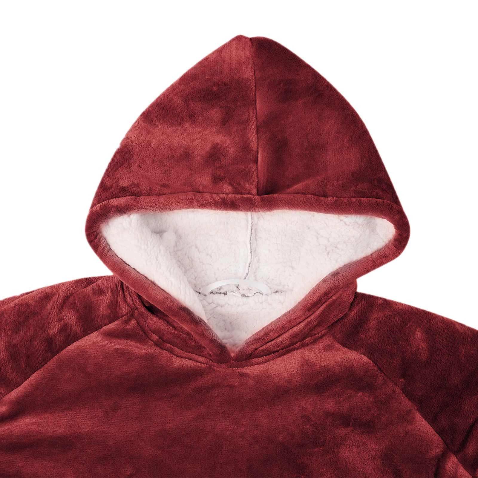 vidaXL Damenbademantel XL Decken-Hoodie Bordeauxrot xl Fleece und Flanell, 100% Baumwolle