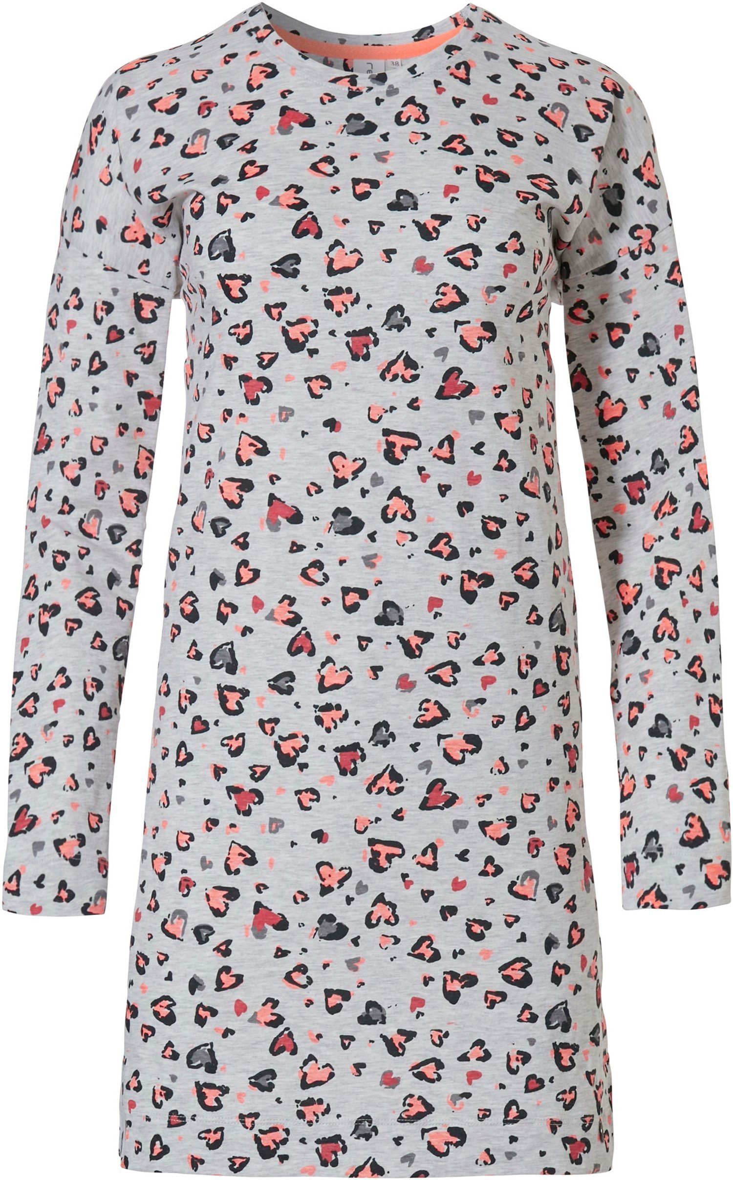 Rebelle Nachthemd Damen Nachthemd mit Herzen allover (1-tlg) mit langem Arm günstig online kaufen