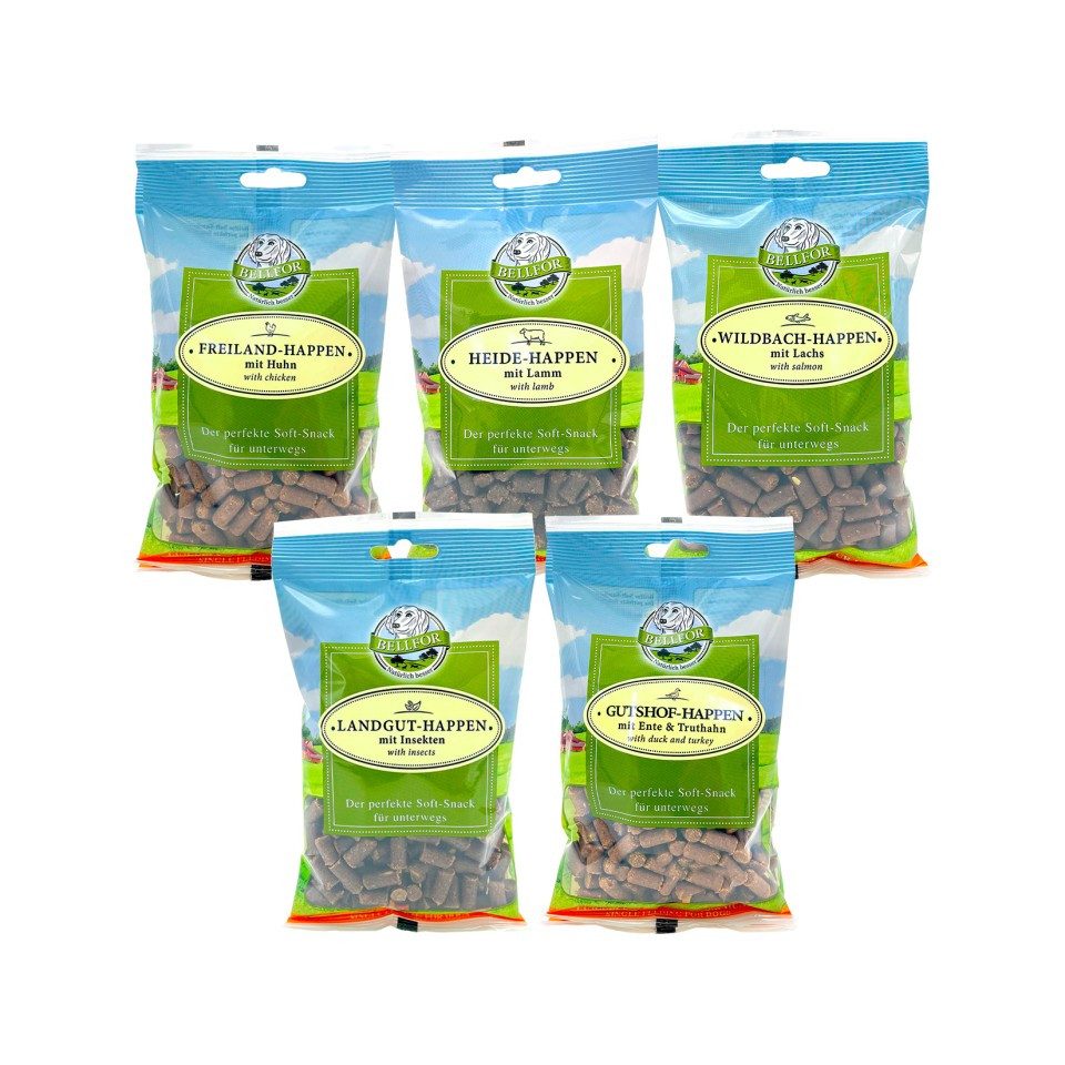 Bellfor Bellfor Mix 5 Soft-snacks für Hunde - Freiland-Happen 200g + Heide-Hap, für: Hunde