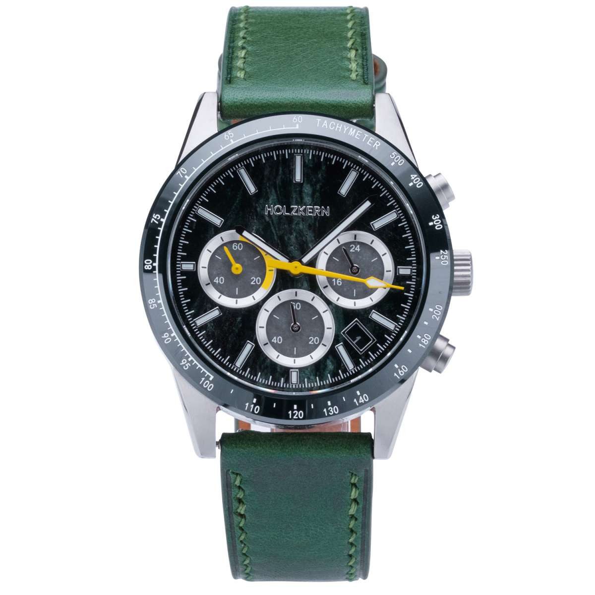 Holzkern Quarzuhr 9010631021832, Herrenarmbanduhr Titan Neverrest Katzenauge/Grün