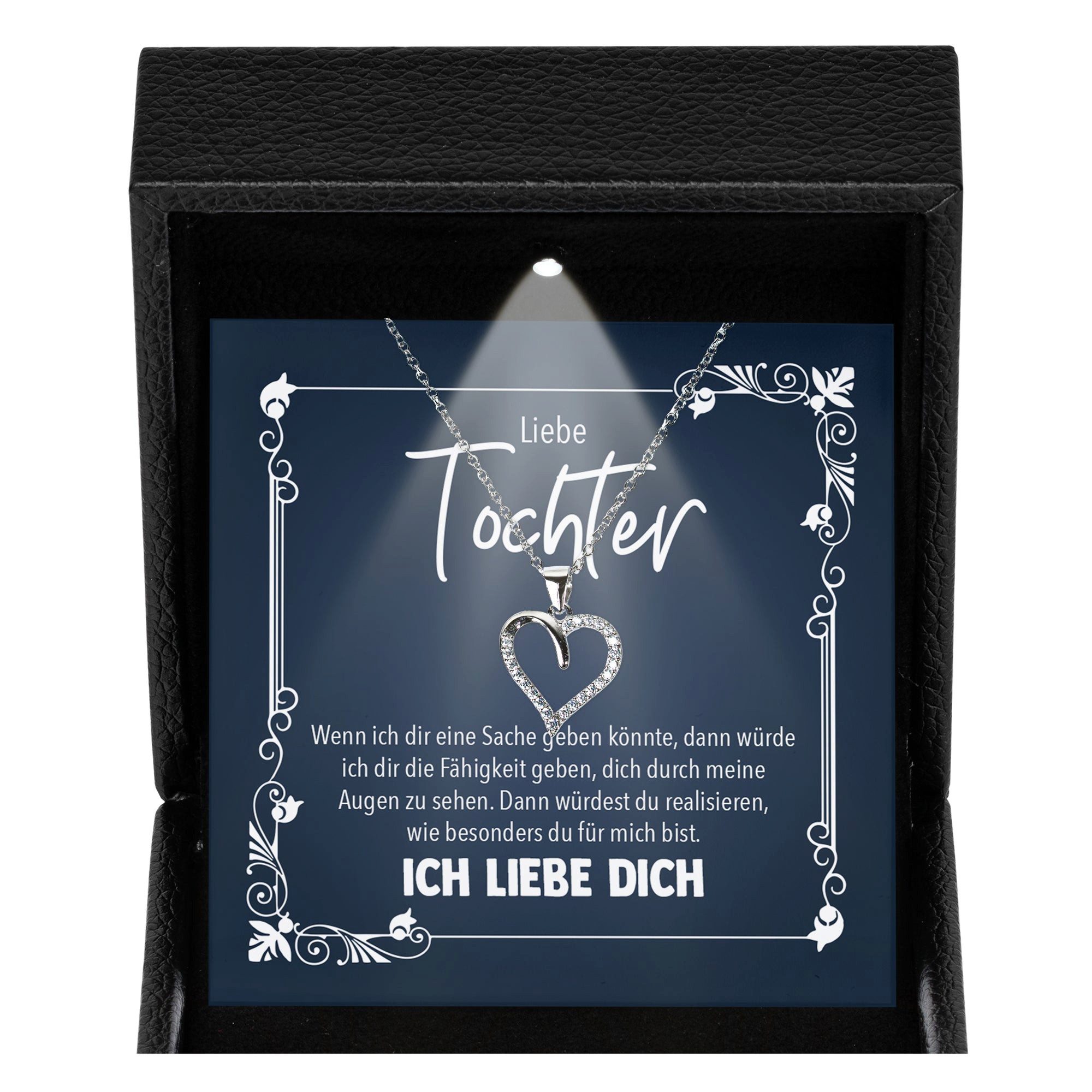 22Feels Schmuckset Tochter Geschenk Mädchen Frauen Schmuck Geburtstag Abi Herz Halskette (Geschenkset), Silber 925/000, Geschenkset Made In Germany, Premium Licht Etui