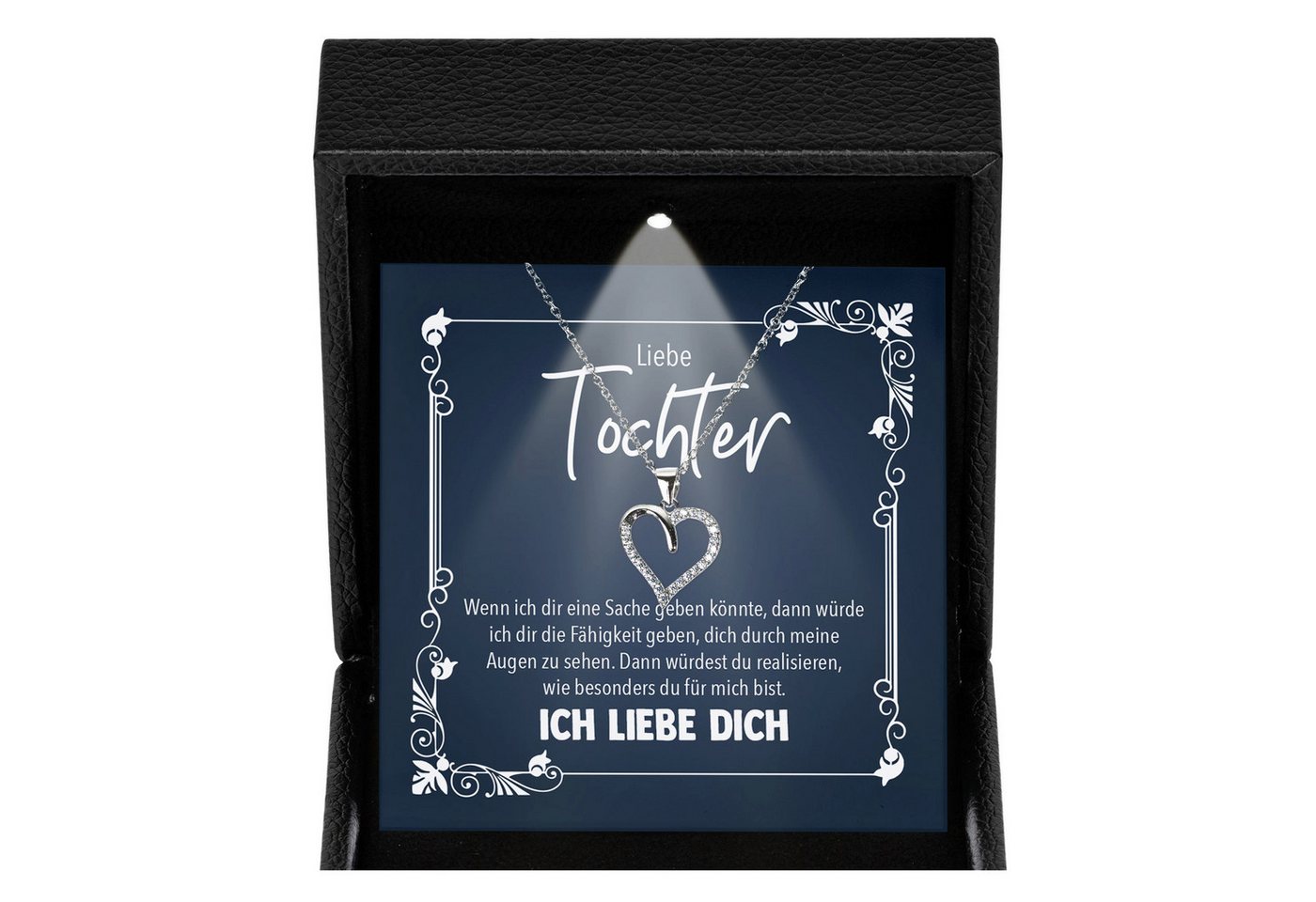 22Feels Schmuckset Tochter Geschenk Mädchen Frauen Schmuck Geburtstag Abi Herz Halskette (Geschenkset), Silber 925/000, Geschenkset Made In Germany, Premium Licht Etui