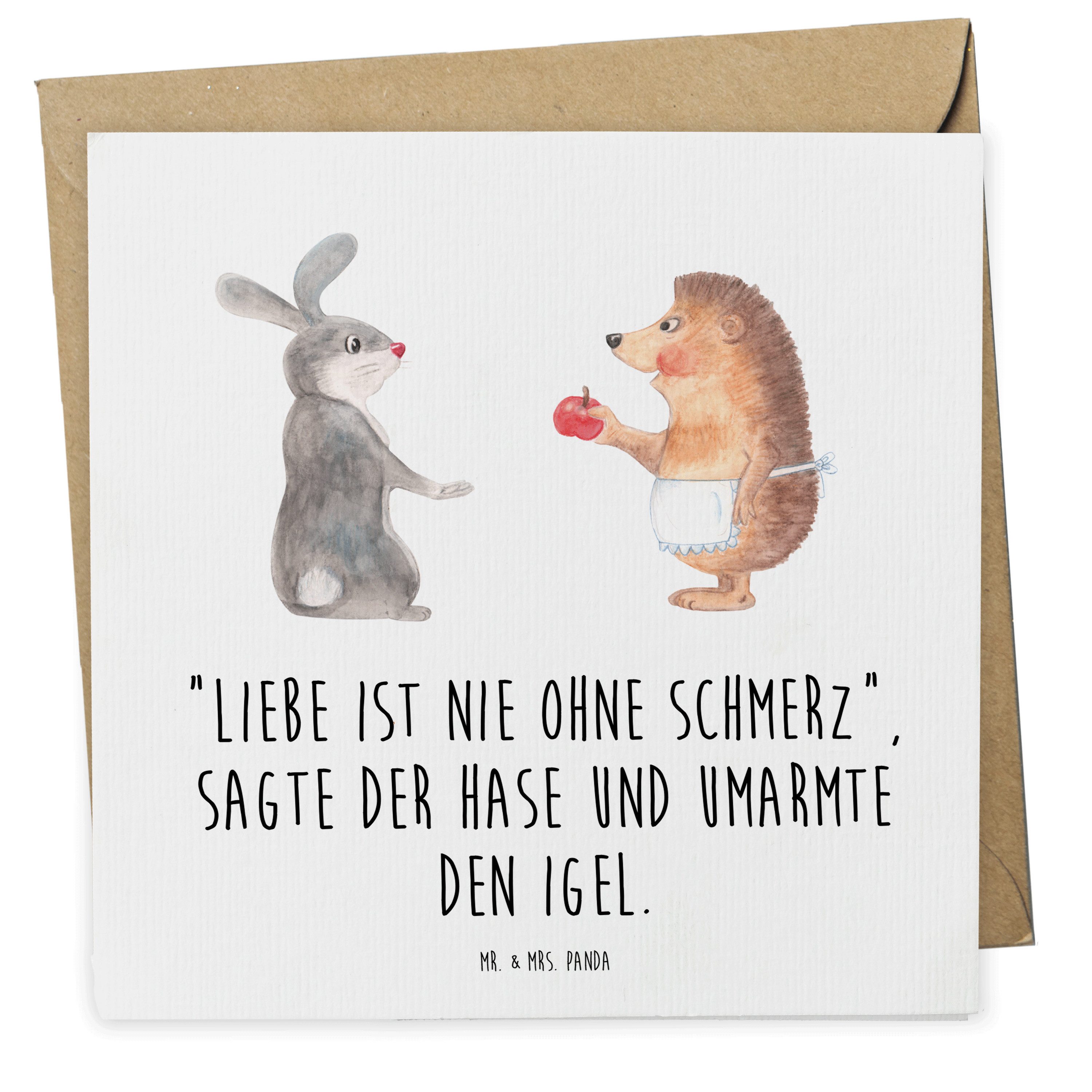Mr. & Mrs. Panda Grußkarte Hase Igel Weiß Geschenk, Karte, lustige