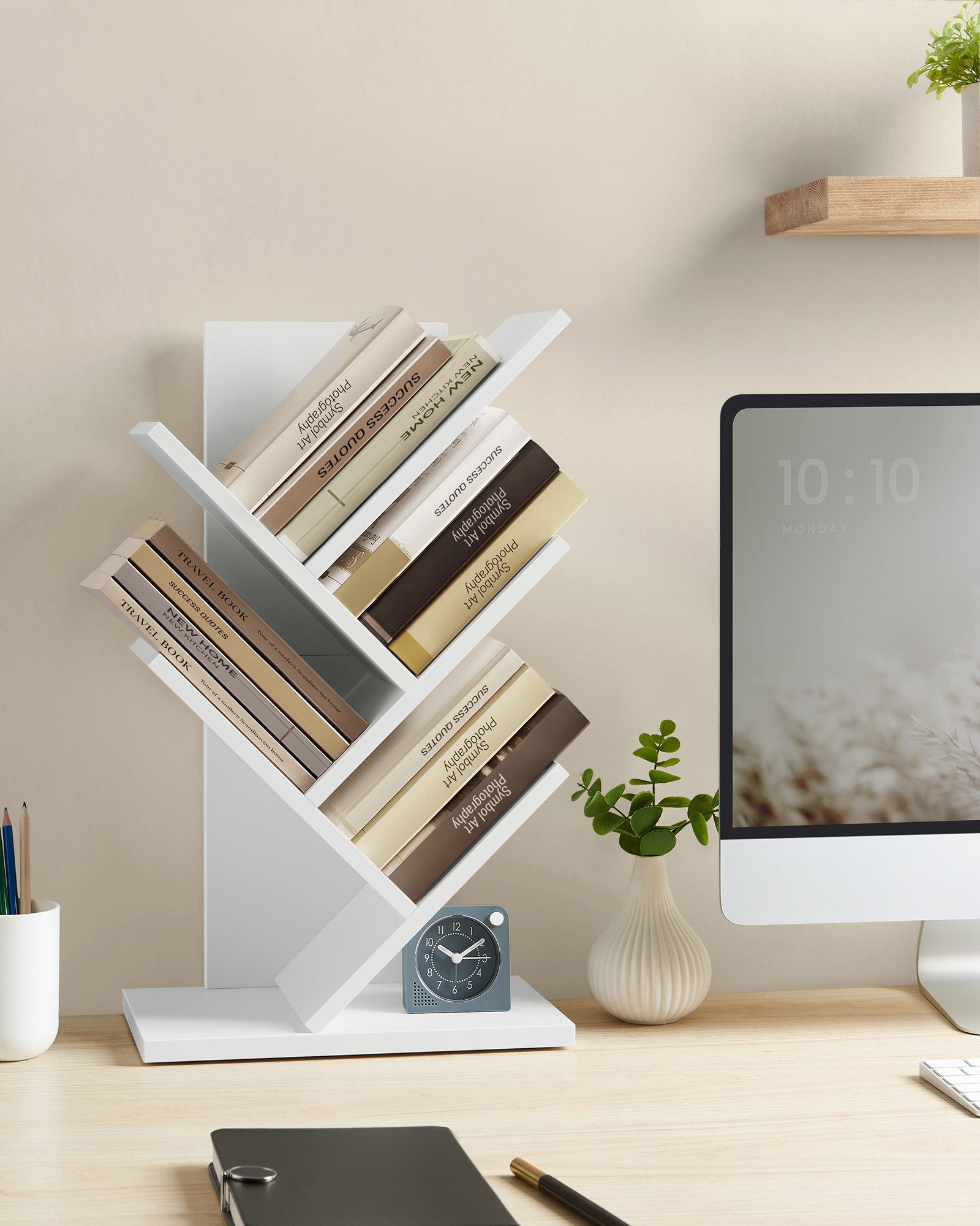 VASAGLE Bücherregal, Baumform, Standregal 5 Ebenen, Eckregal günstig online kaufen