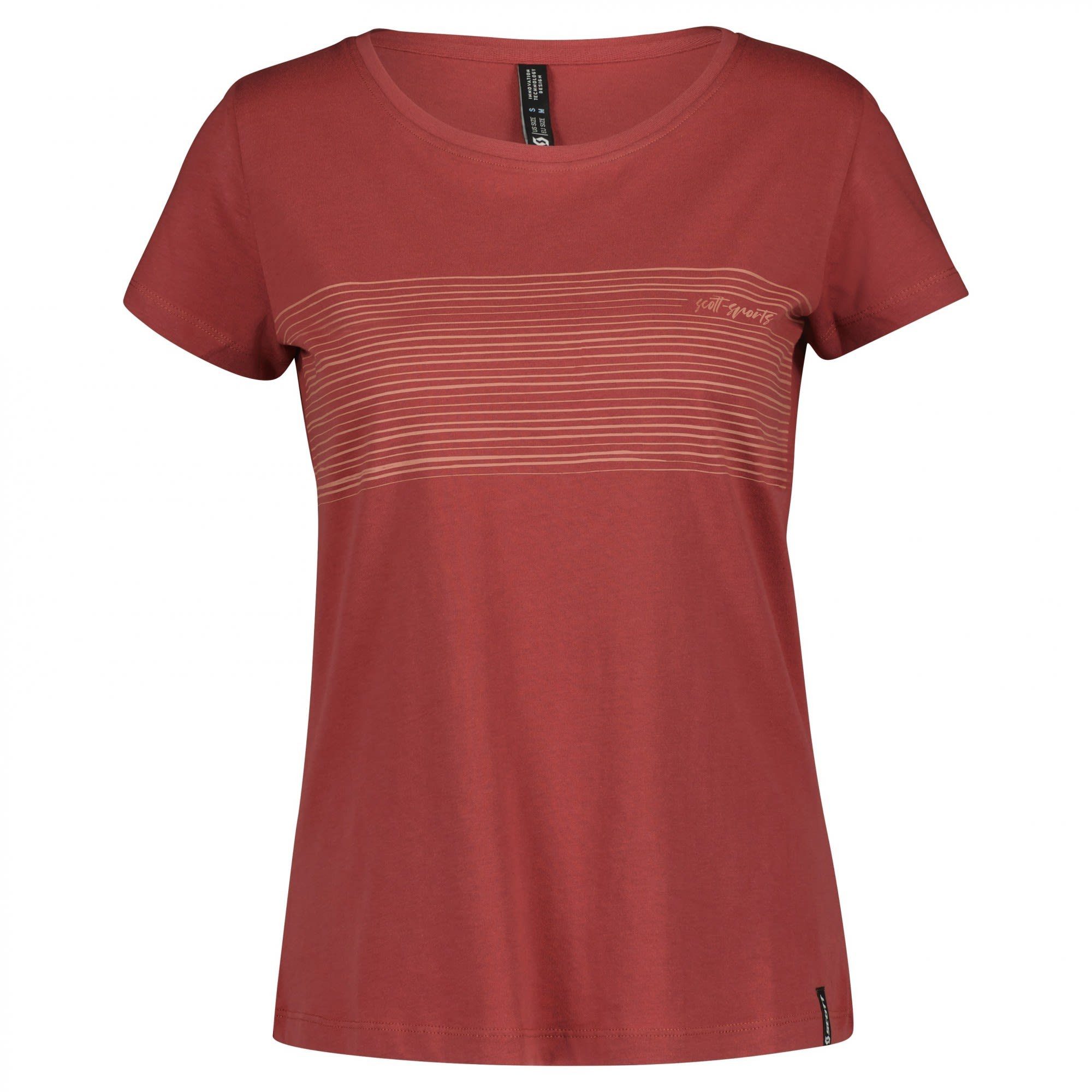 Scott T-Shirt Scott W Stripes S/sl Tee Damen Kurzarm-Shirt Burnt Red | T-Shirts