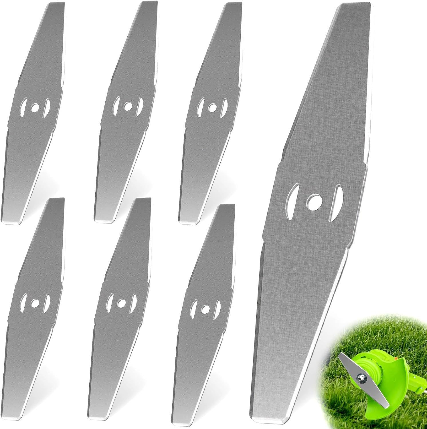FOUORTUNATE-BEE Akku-Rasentrimmer 6er Set Metall-Ersatzklingen für Rasenmäher, ideal für Gartenpflege, (6 St), Rasenmäher Metallklingen 6er Set, passend für längere Einsätze