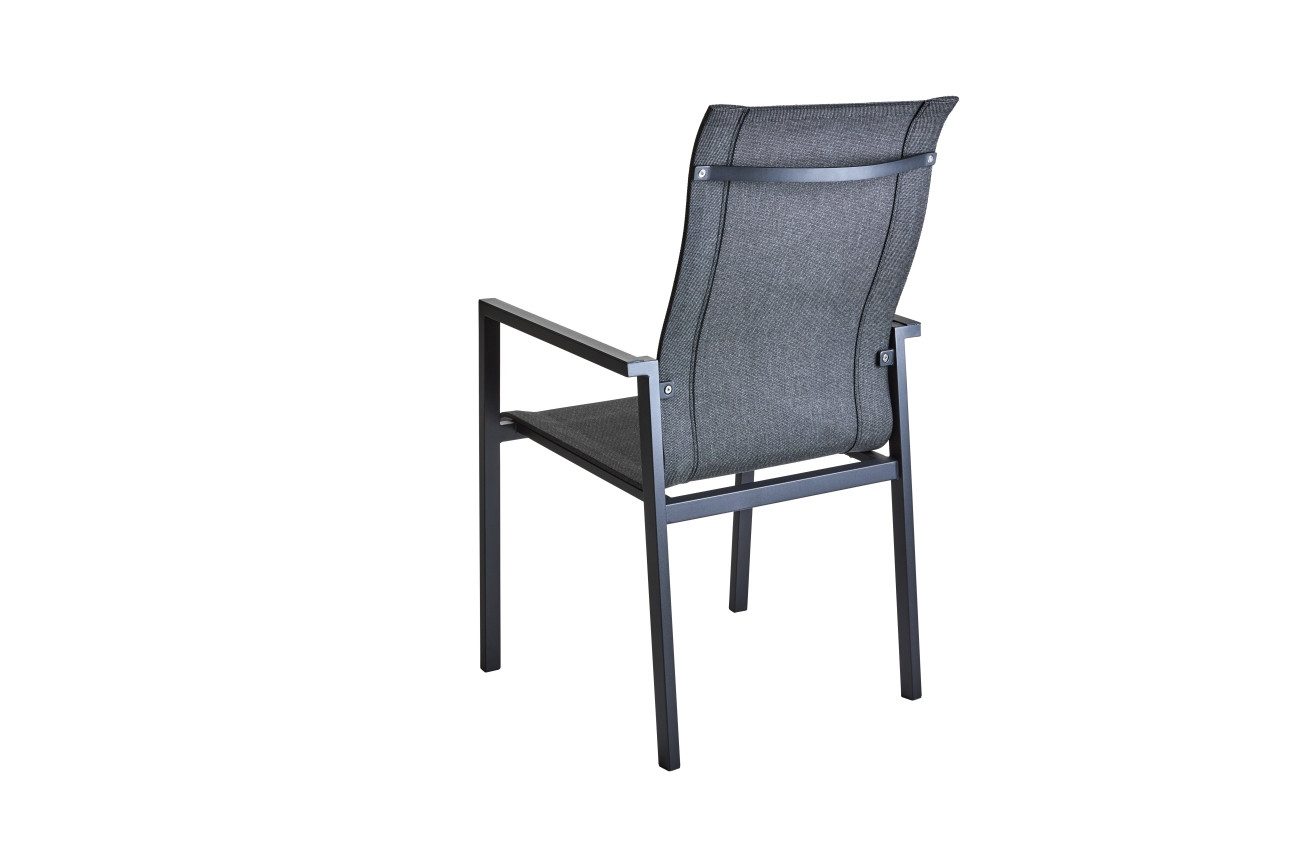 Brafab Gartenstuhl Comfy mit Armlehne, Schwarz / Schwarz, Der Stuhl ist stapelbar