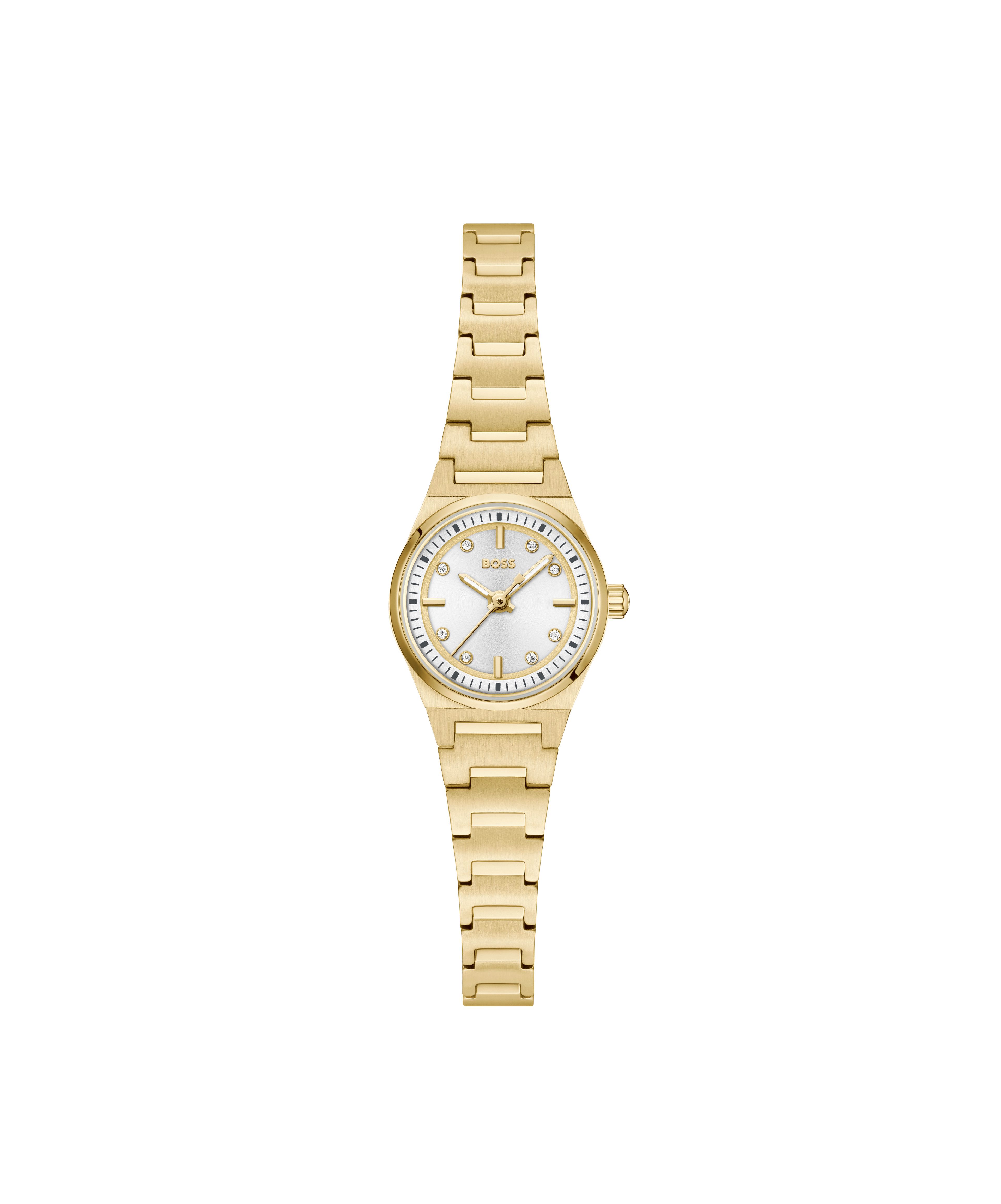 BOSS Quarzuhr CANDOR 1502863, Armbanduhr, Damenuhr, Edelstahlarmband, analog, Glaskristalle