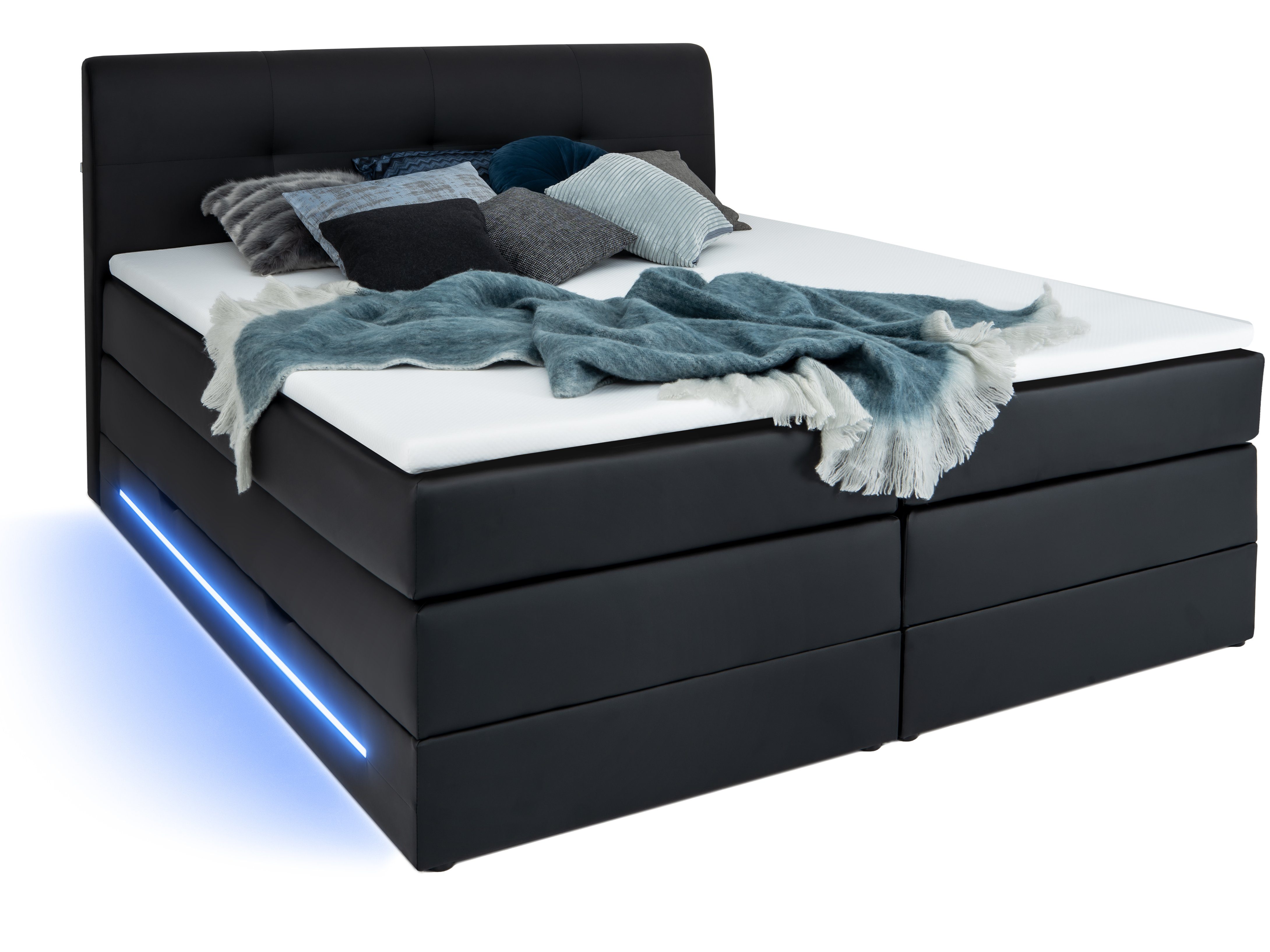 Bettkasten und LED Topper Denver, Beleuchtung, mit Boxspringbett wonello inklusive