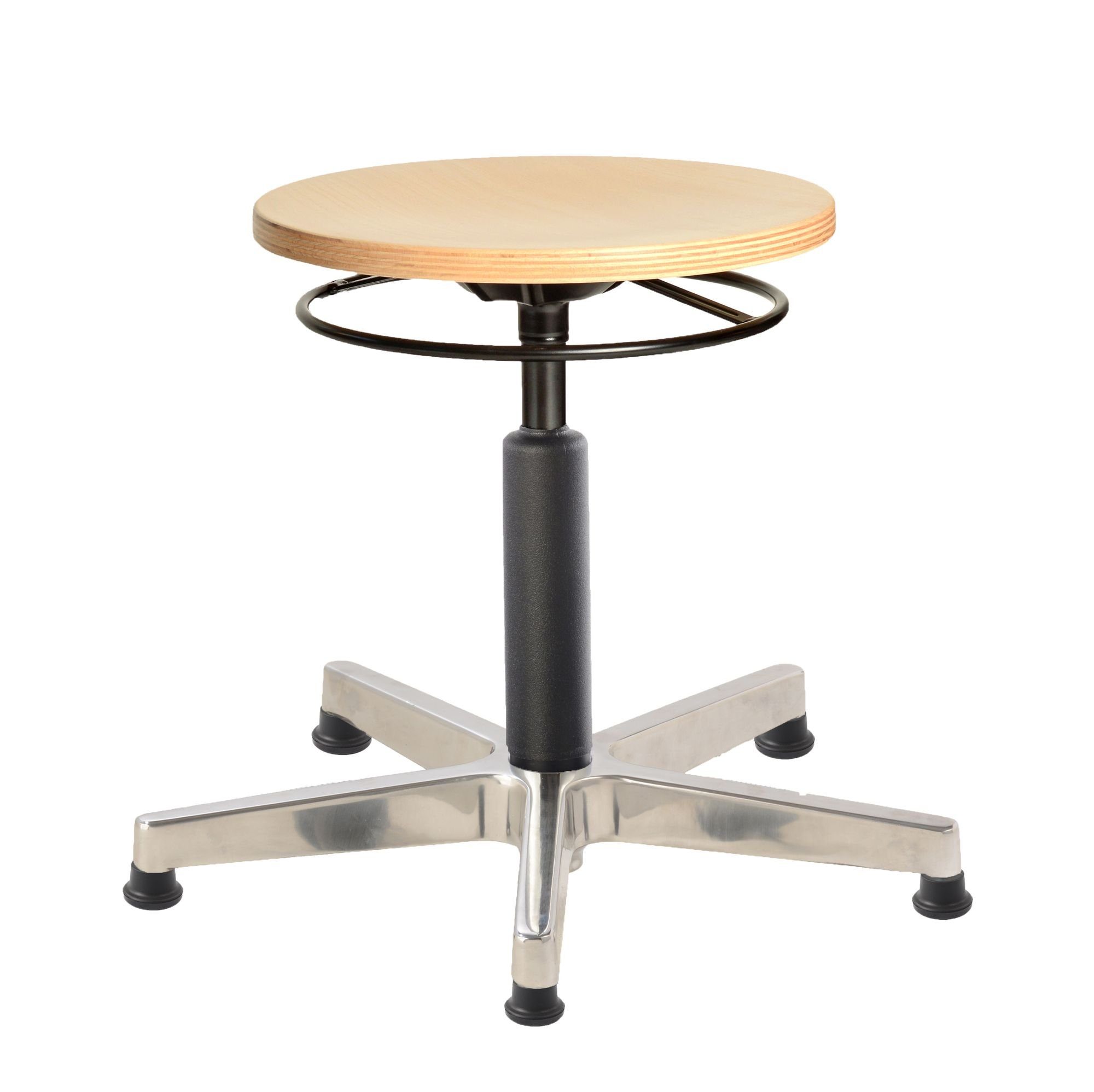 Arbeitshocker Werkstatthocker 3546, Sitzhöhe ca. 40 - 60 cm, Holz-Rundsitz