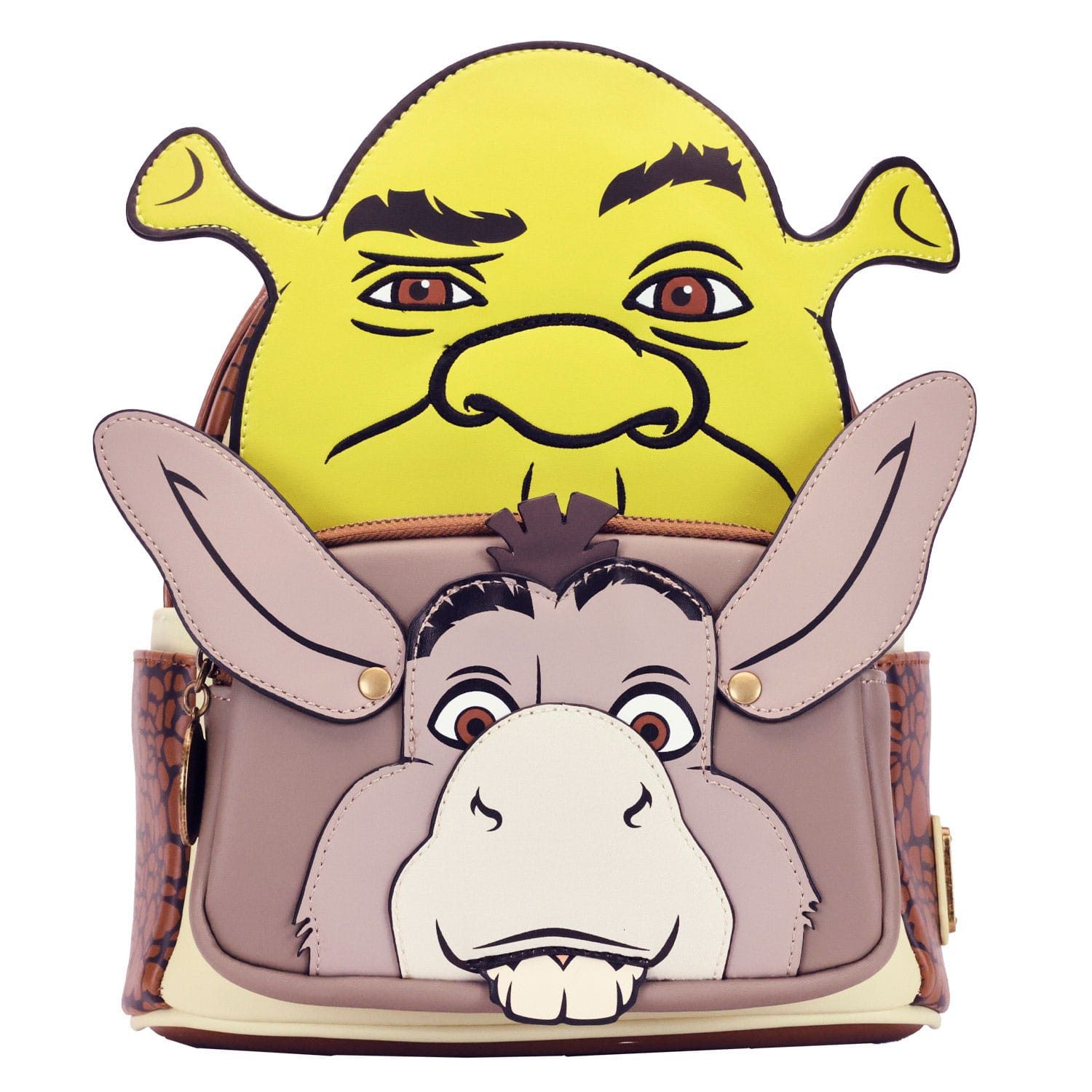 Loungefly Minirucksack Dreamworks by Loungefly Mini Rucksack Shrek & Donkey Cosplay (1-tlg), hochwertig und detailliert