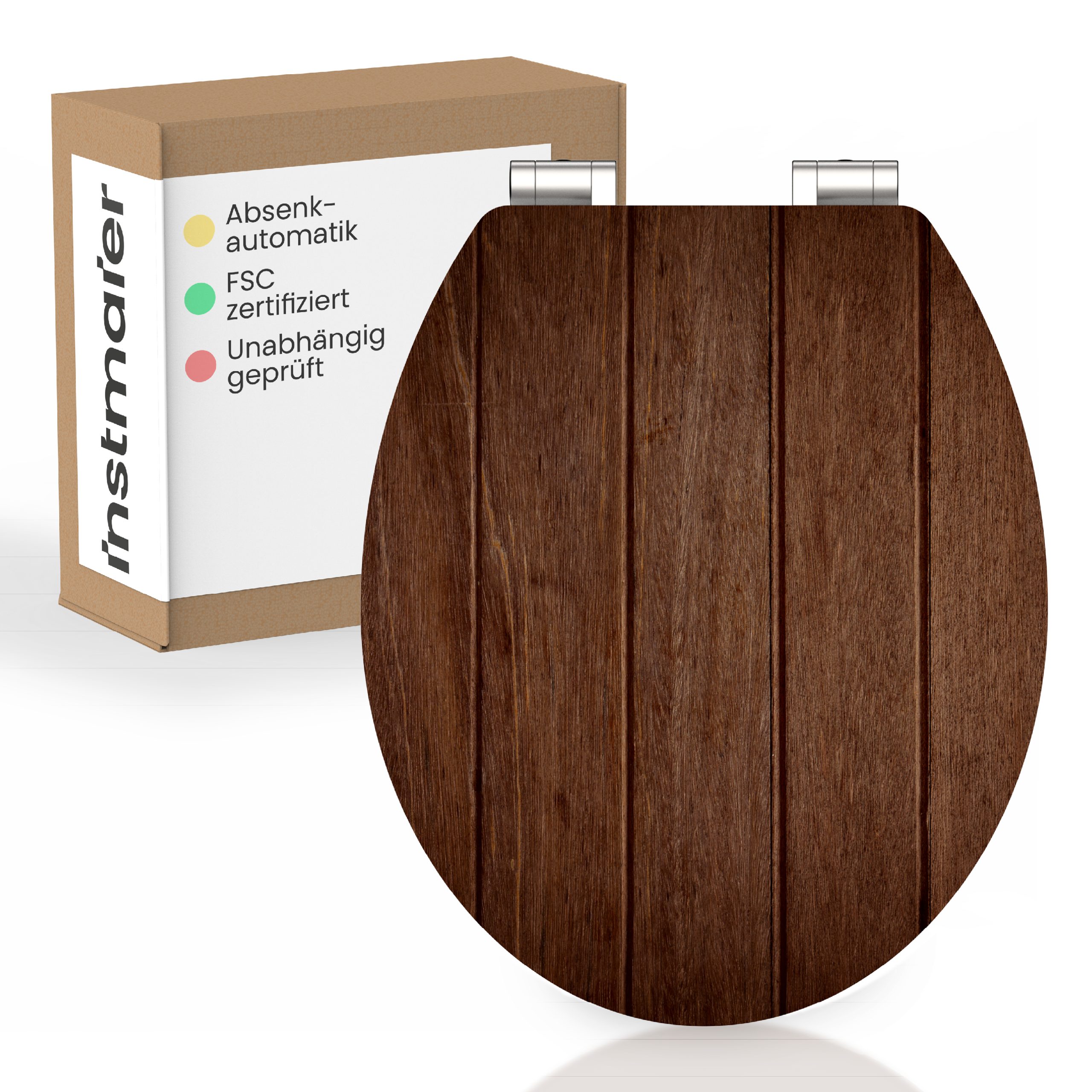 instmaier WC-Sitz Gaia Holz Toilettendeckel, Nussbaum-Holzoptik, mit doppel günstig online kaufen