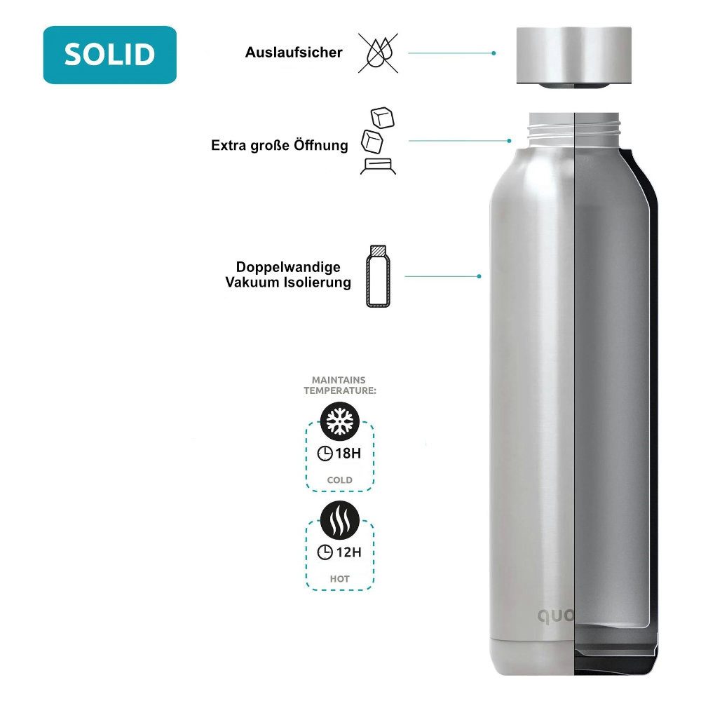 Stor Trinkflasche Quokka SOLID DEEP Jungle Edelstahl Flasche 510 ml