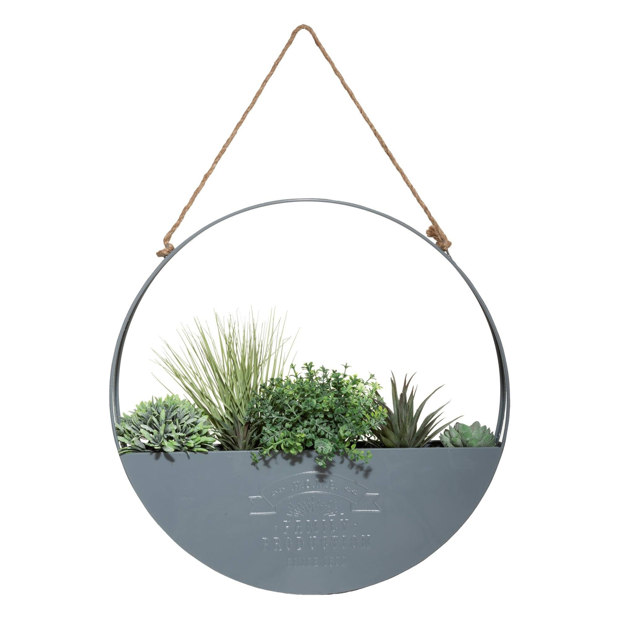 Kunstpflanze Kunstpflanzen, Ø 44 cm, Hängedeko mit Metallring Zimmerpflanze, Atmosphera Créateur d'intérieur, Höhe 64 cm