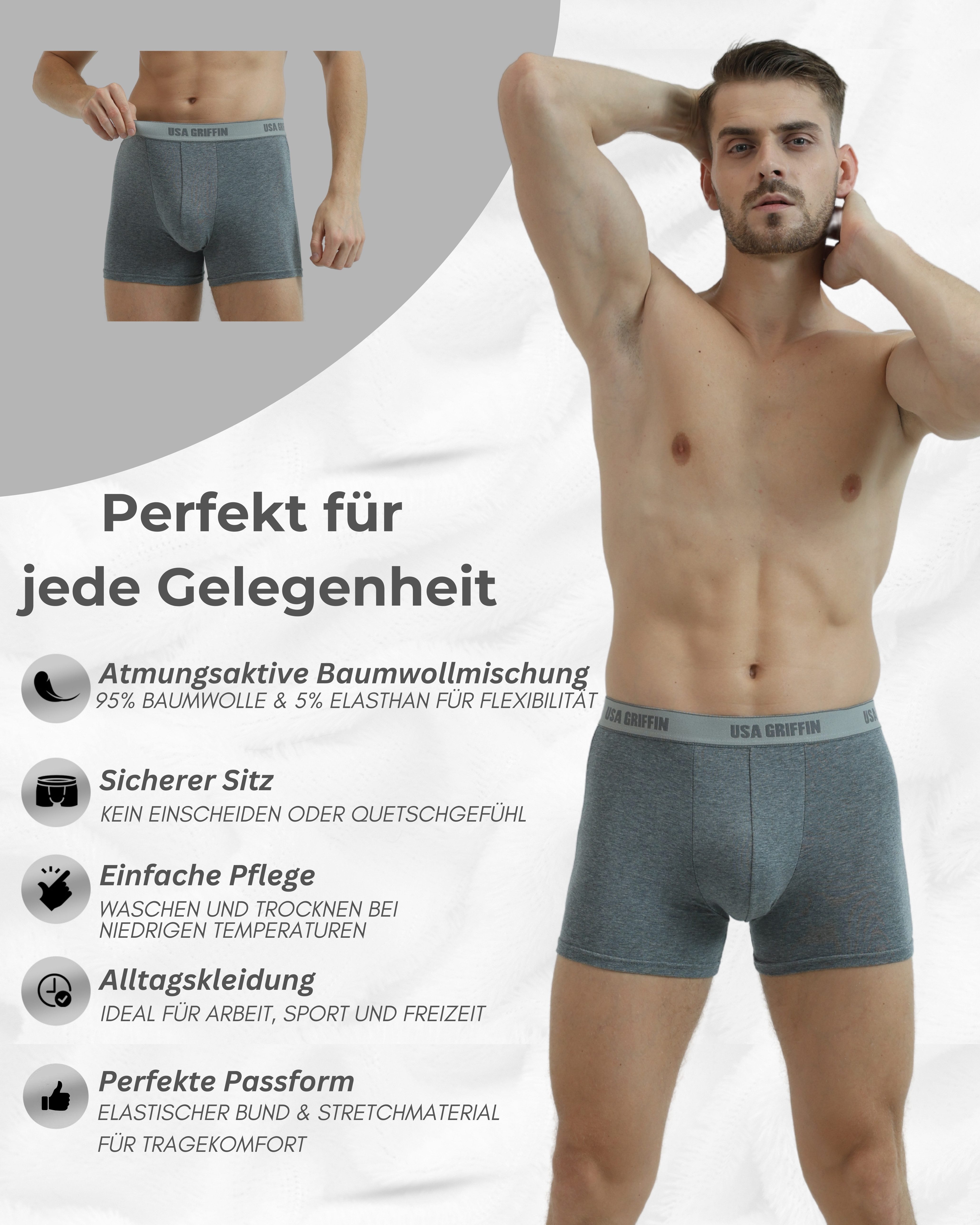 USA Griffin Boxershorts Herren Unterhosen (SET, günstig online kaufen
