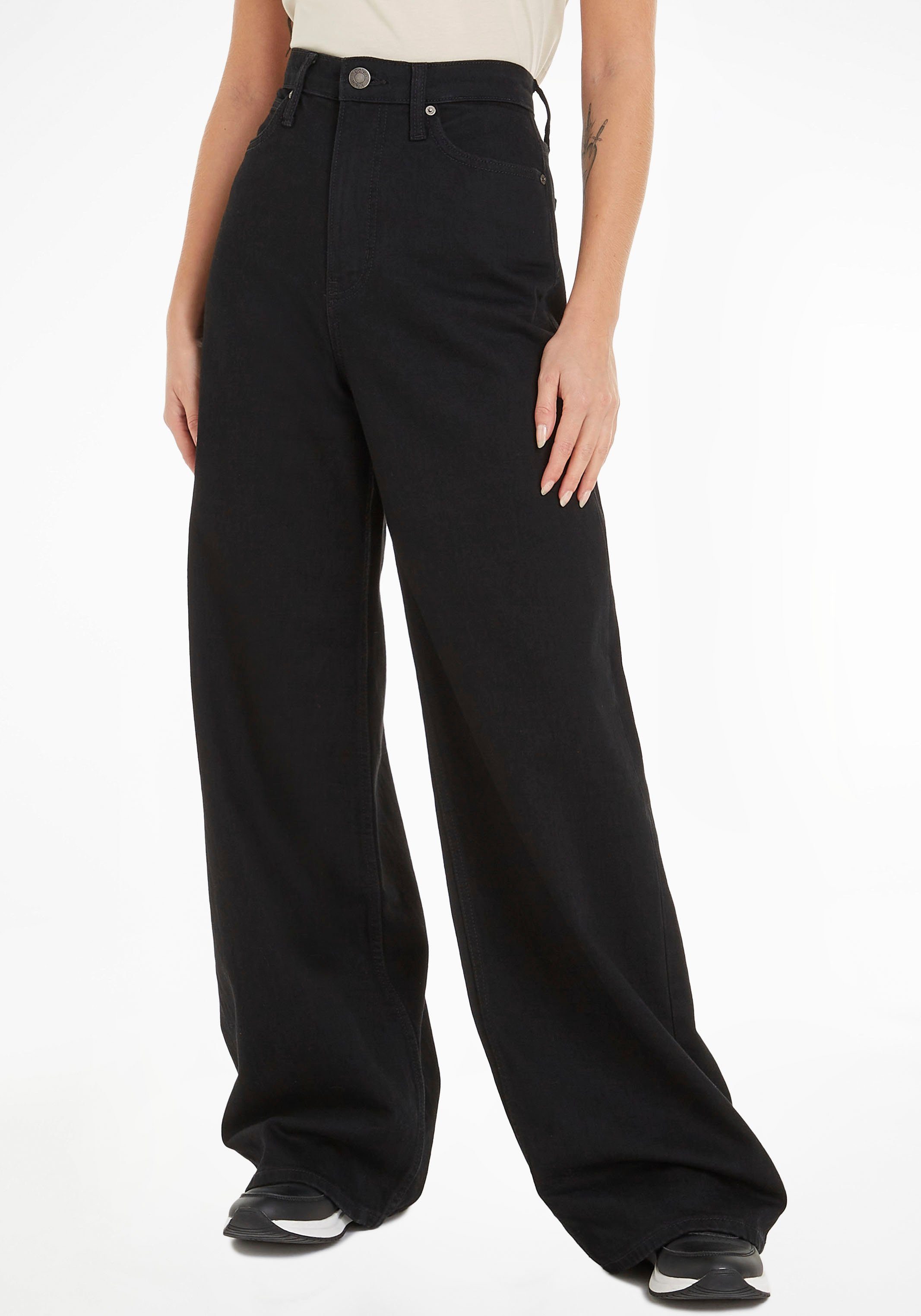 Calvin Klein Weite Jeans HR WIDE - SOFT BLACK