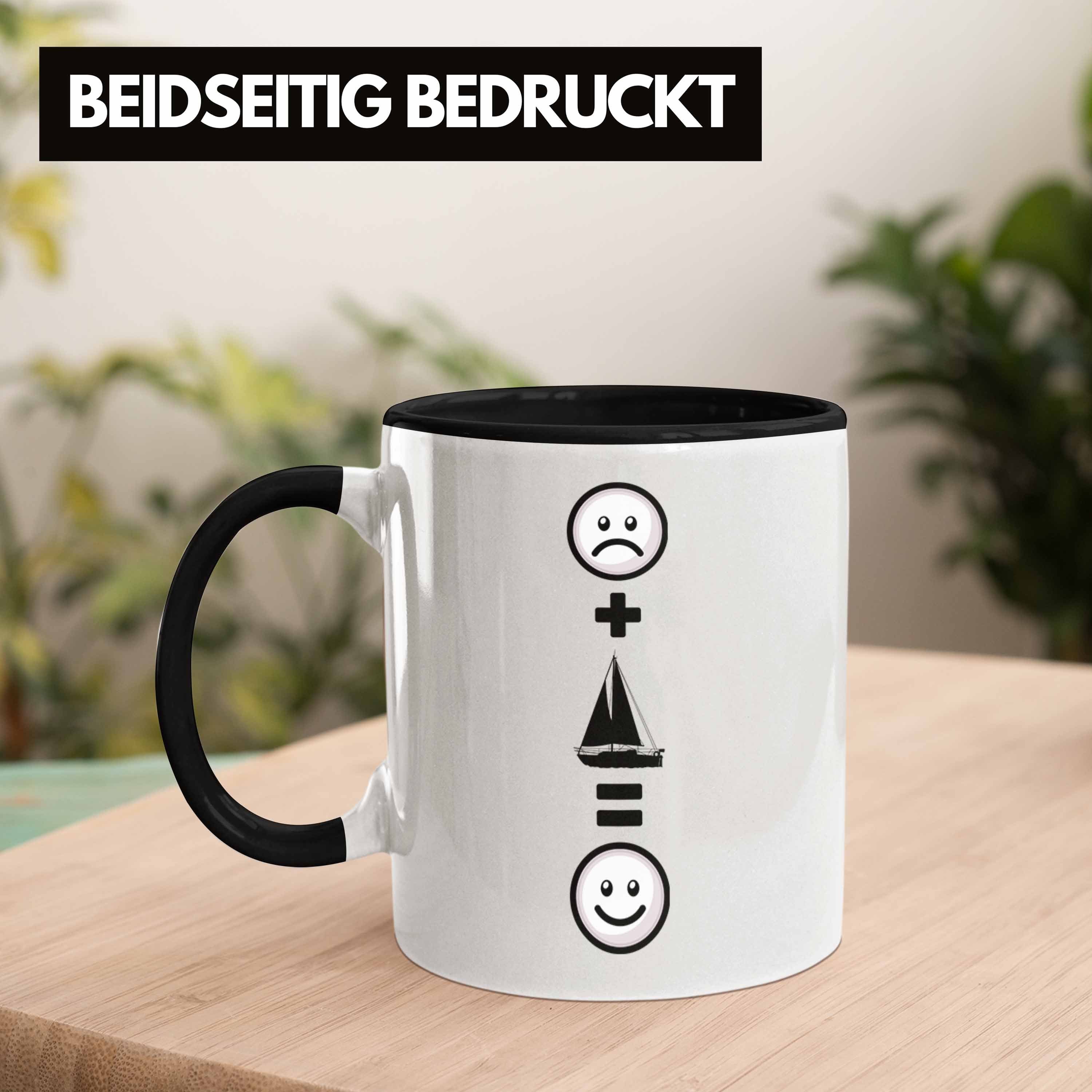 Geschenk Schwarz Tasse für Trendation Tasse Segler Windsegeln :(Segeln) Boot Lus Segeln
