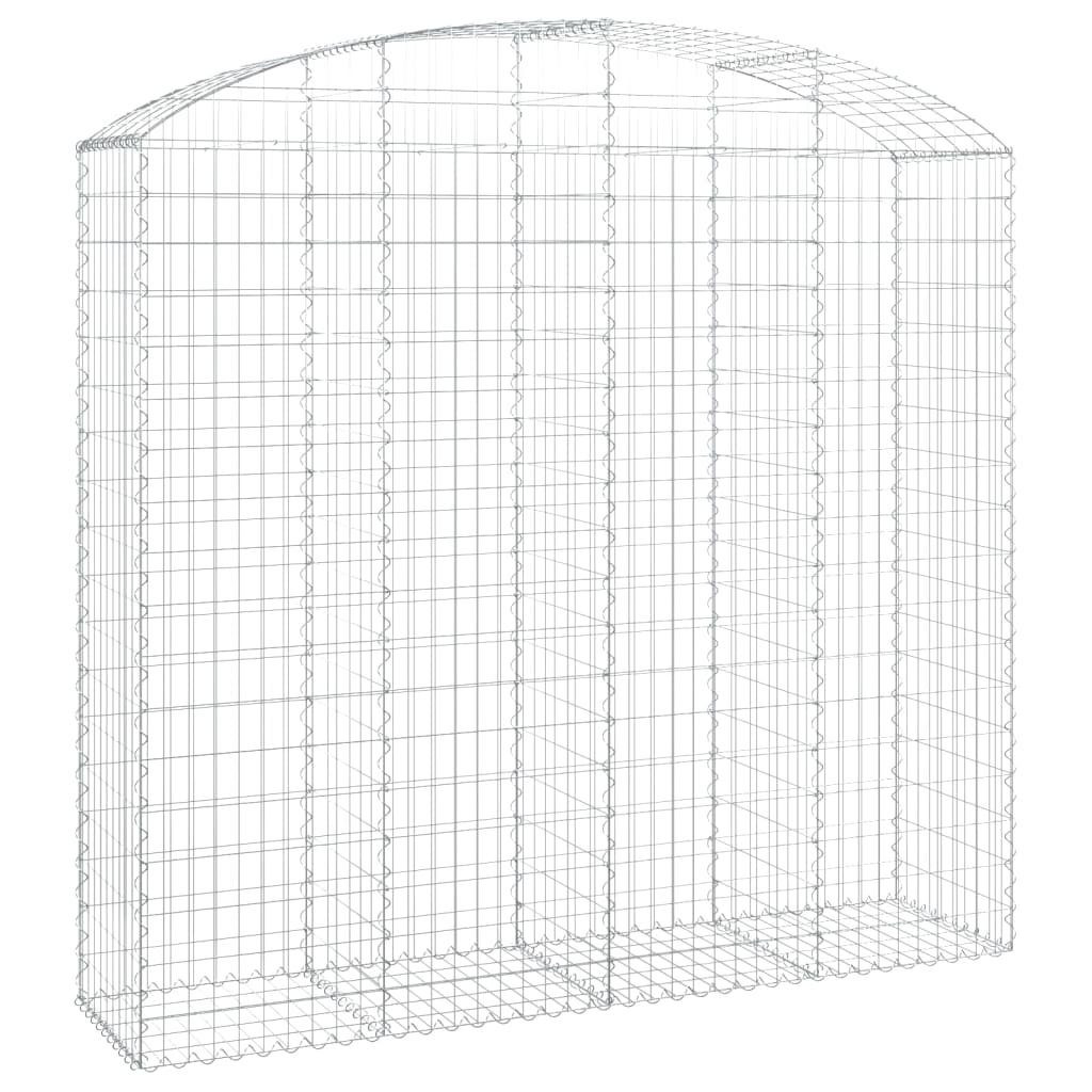vidaXL Blumentopf Gabione mit Hochbogen 200x50x180/200 cm Verzinktes Eisen (1 St)