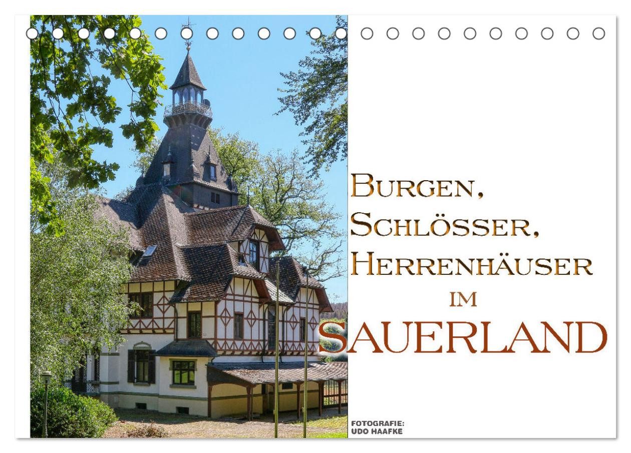 CALVENDO Wandkalender Burgen, Schlösser, Herrenhäuer im Sauerland (Tischkalender 2026 DIN A5