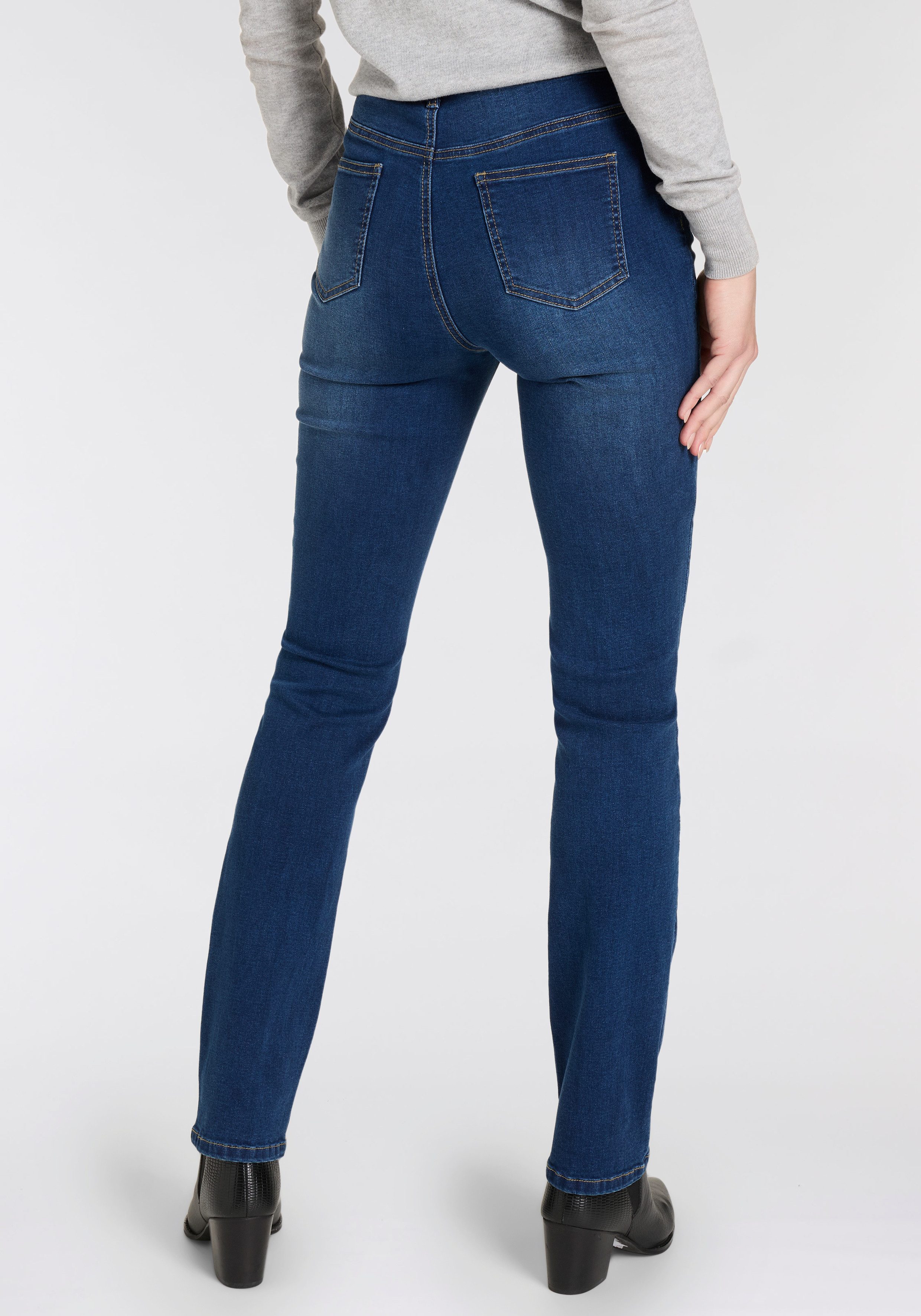 Arizona Gerade Jeans Ultra-Stretch Used-Look-Waschung günstig online kaufen