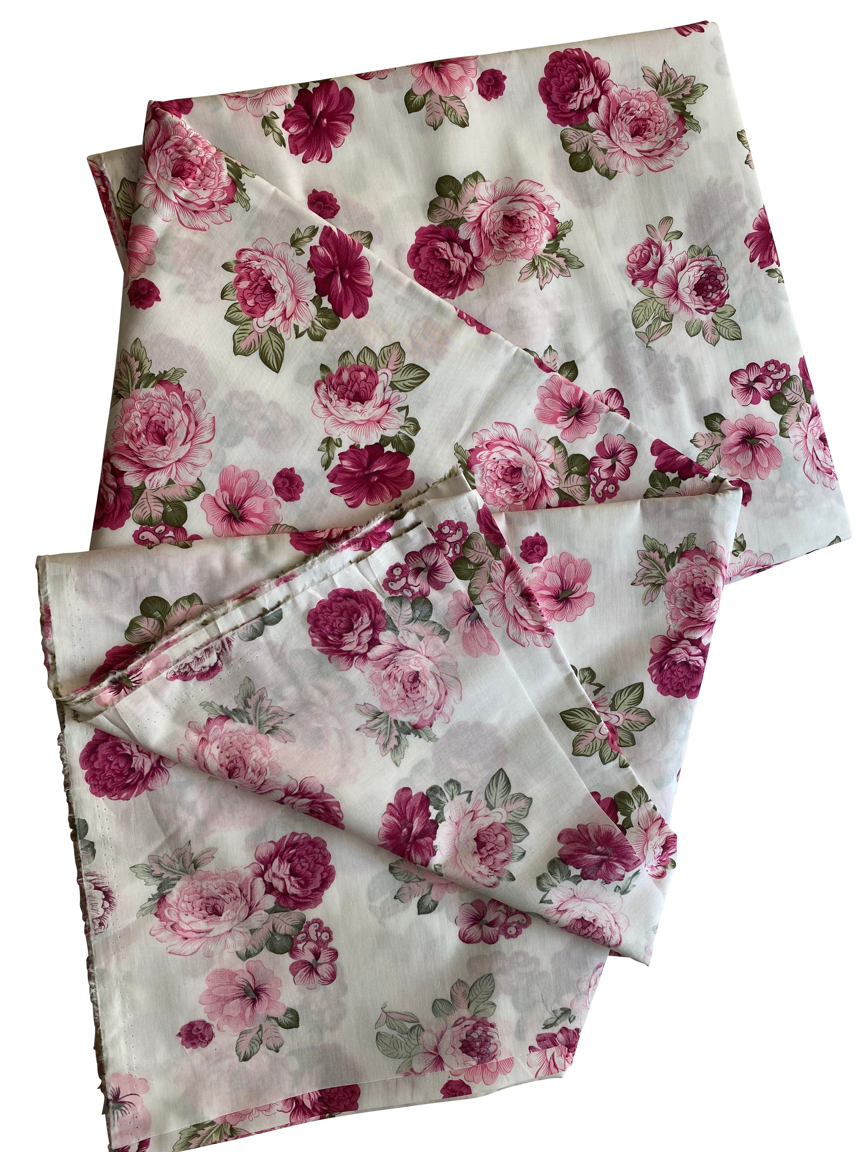 Ramona Lippert Stoff 3 m Stoff Meterware Trachtenstoff ecru mit Blumenprint