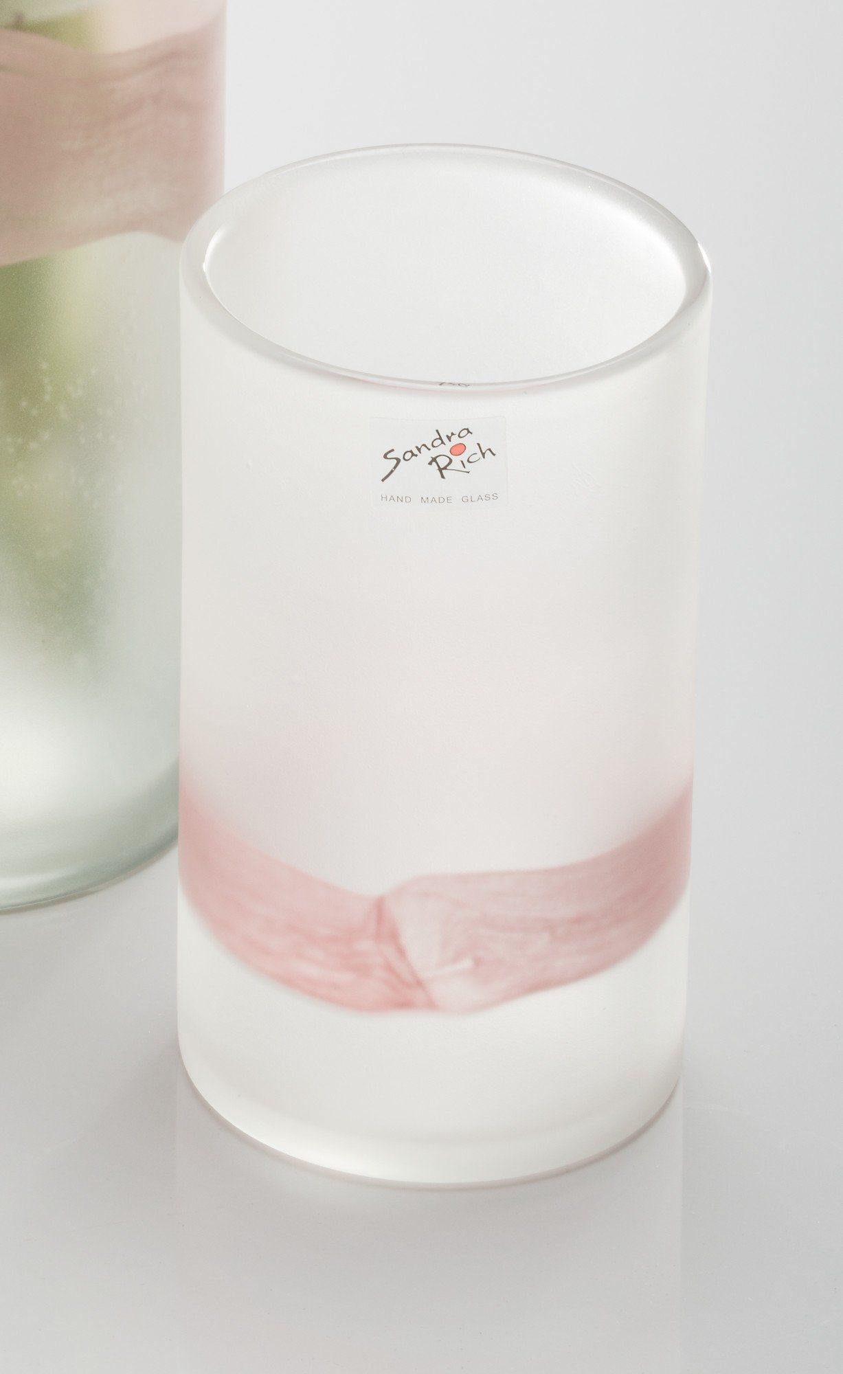Sandra - Rich Dekovase BAND - sandblasted pink vase -