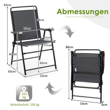 COSTWAY Gartenstuhl (4 St), hochlehner, bis zu 150kg