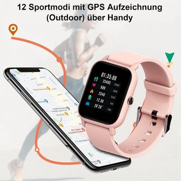 blackview Smartwatch (1,3 Zoll, Android iOS), Fitness Tracker Touchscreen Fitnessuhr mit SpO2 Pulsuhr Schlafmonitor