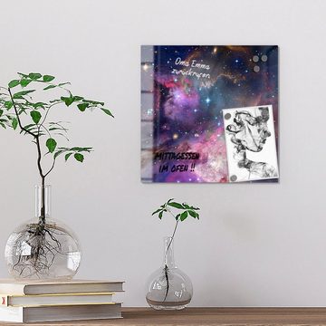 DEQORI Magnettafel 'Farbenfrohe Galaxie', Whiteboard Pinnwand beschreibbar