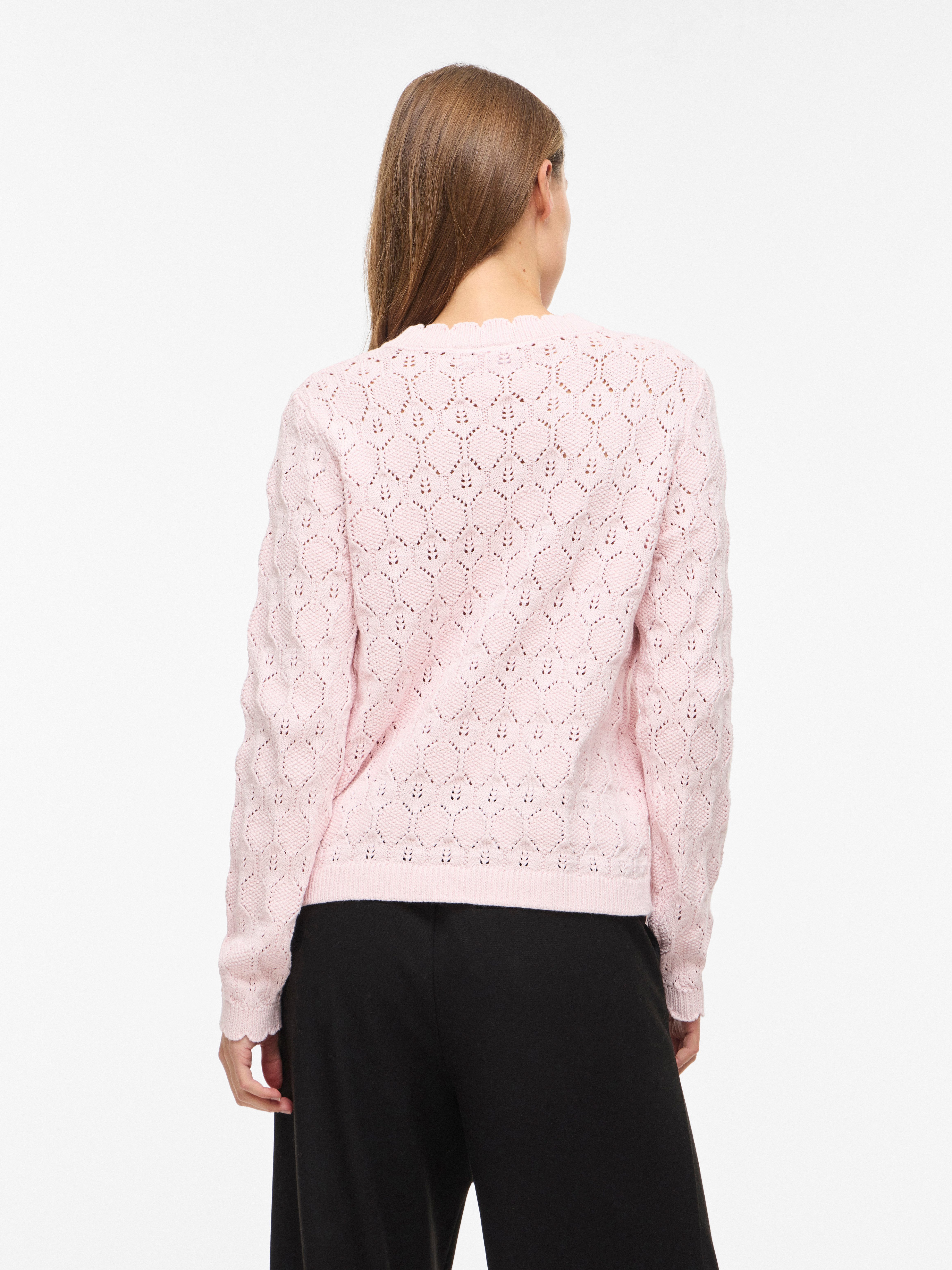 Vila Rundhalspullover VILOWEN L/S POINTELLE KNIT TOP/PB – Bild 3 von 5