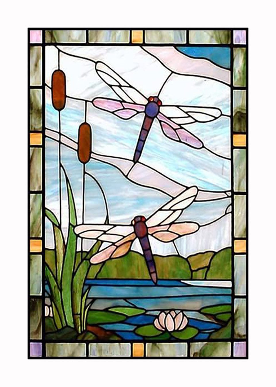 Coonoor Fensterfolie Libellen-Fensteraufkleber, Buntglas-Fensterfolie, Vint günstig online kaufen