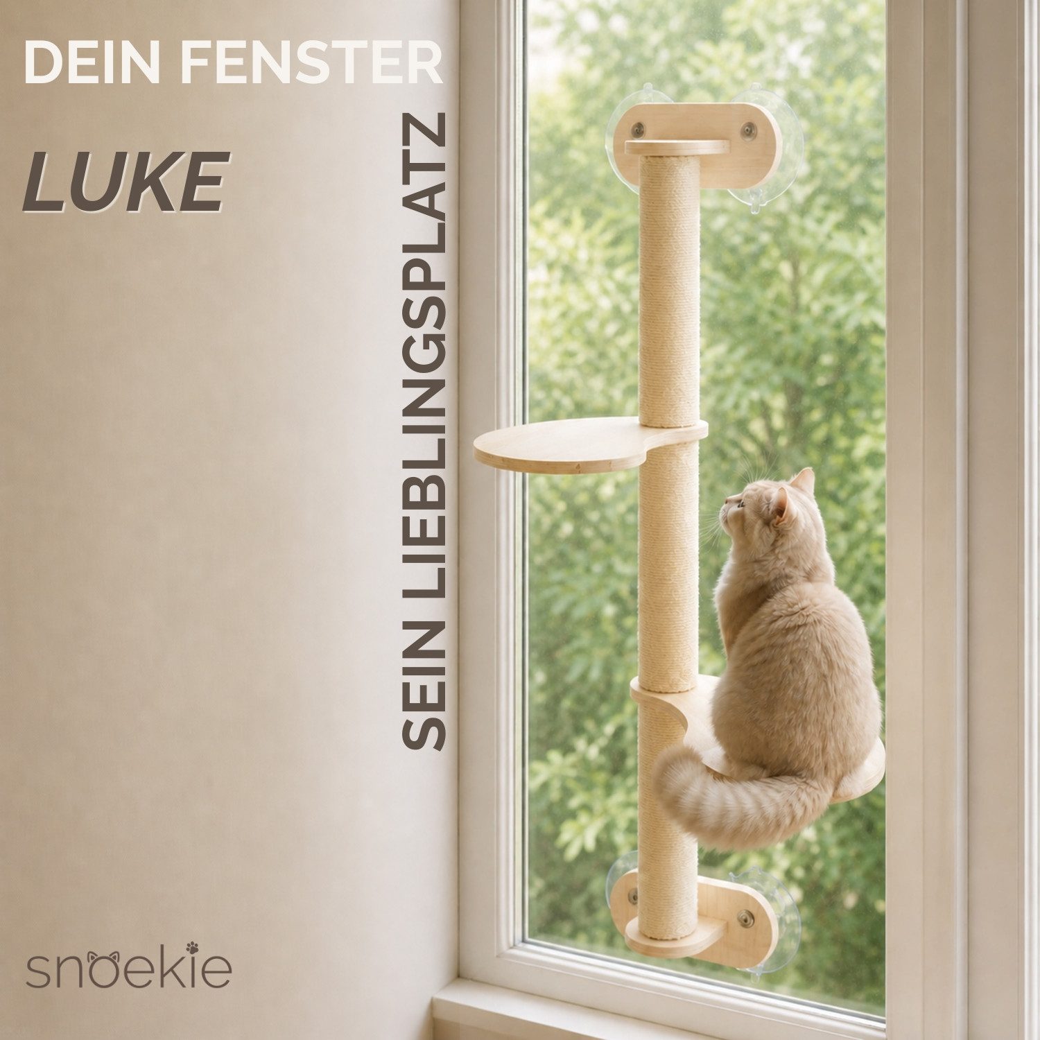 SNOEKIE Kratzbaum SNOEKIE Fensterkratzbaum drehbar mit 1,5 cm Multiplexplatte &