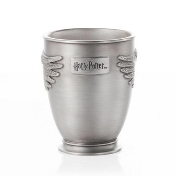 Metamorph Tasse Espresso-Tasse Hippogriff, Zinn, Eine silbrig-glänzende kleine Tasse mit Hippogreif Dekor
